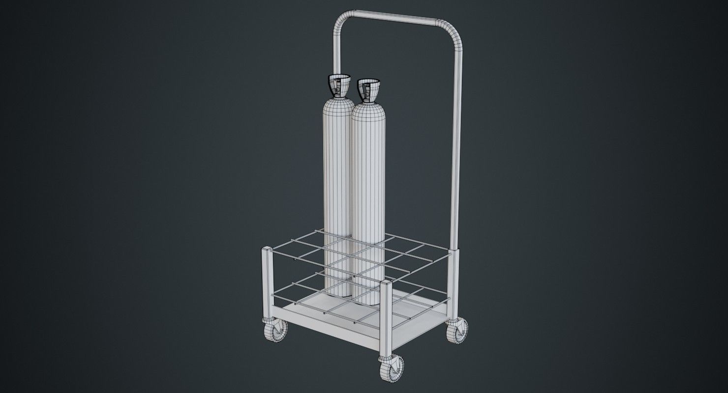Gas Cylinder 3C Low-poly 3D model_9