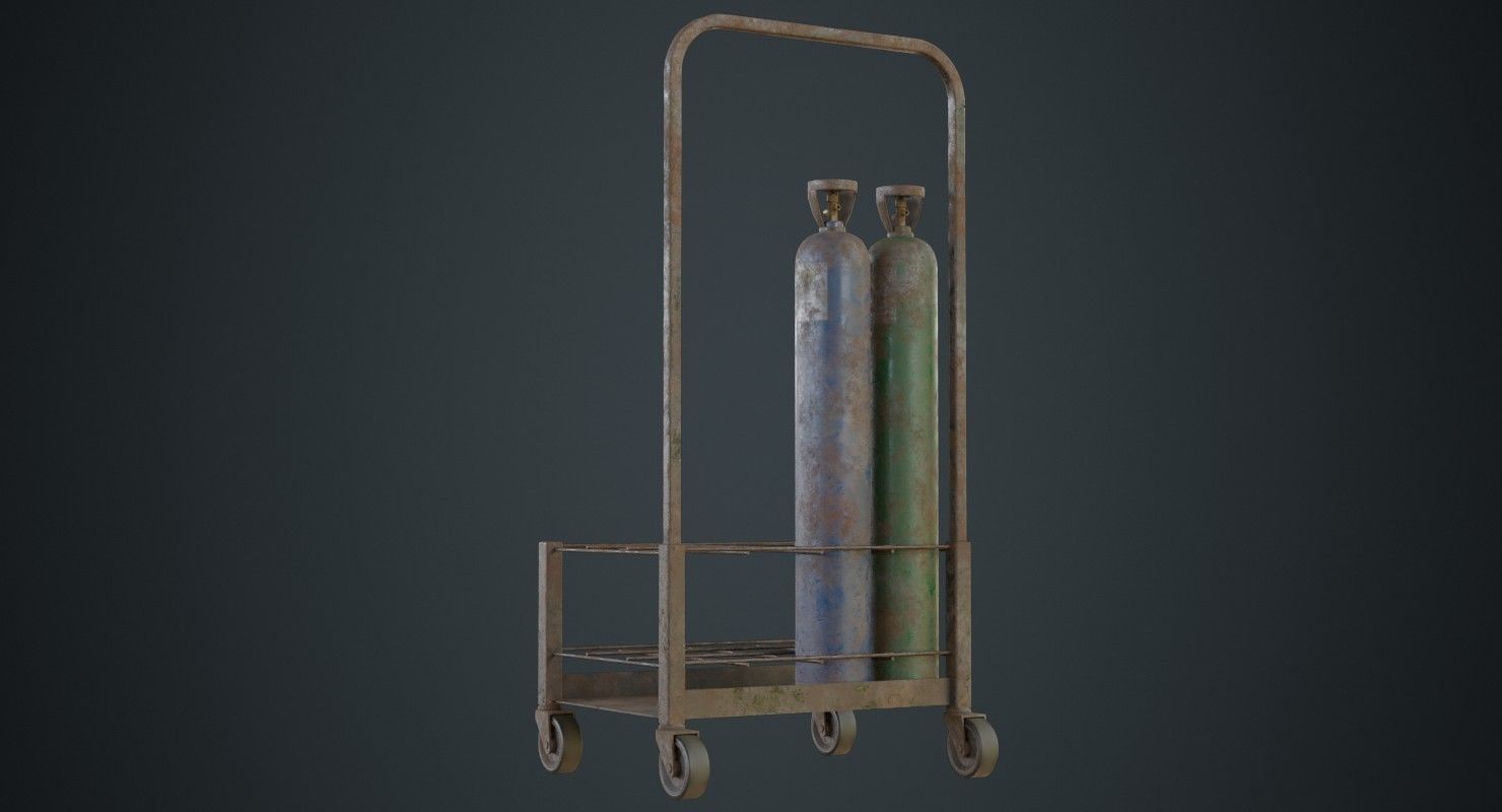 Gas Cylinder 3C Low-poly 3D model_6