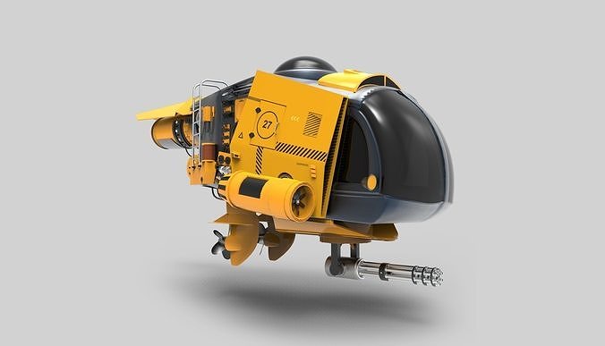 Submarine futuristic robot 3D model