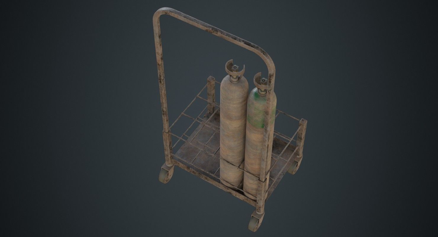 Gas Cylinder 3D Low-poly 3D model_2