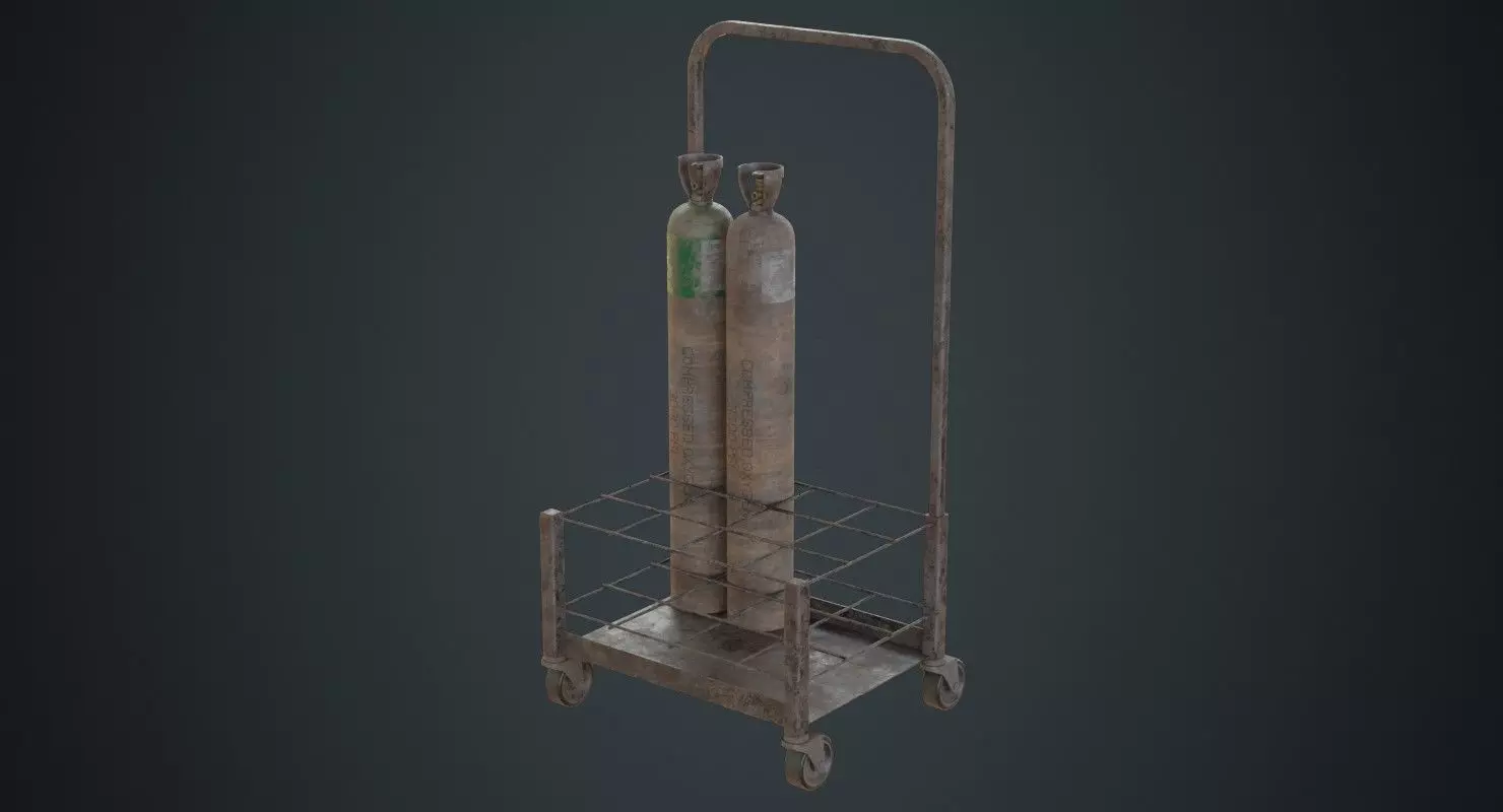 Gas Cylinder 3D Low-poly 3D model_0