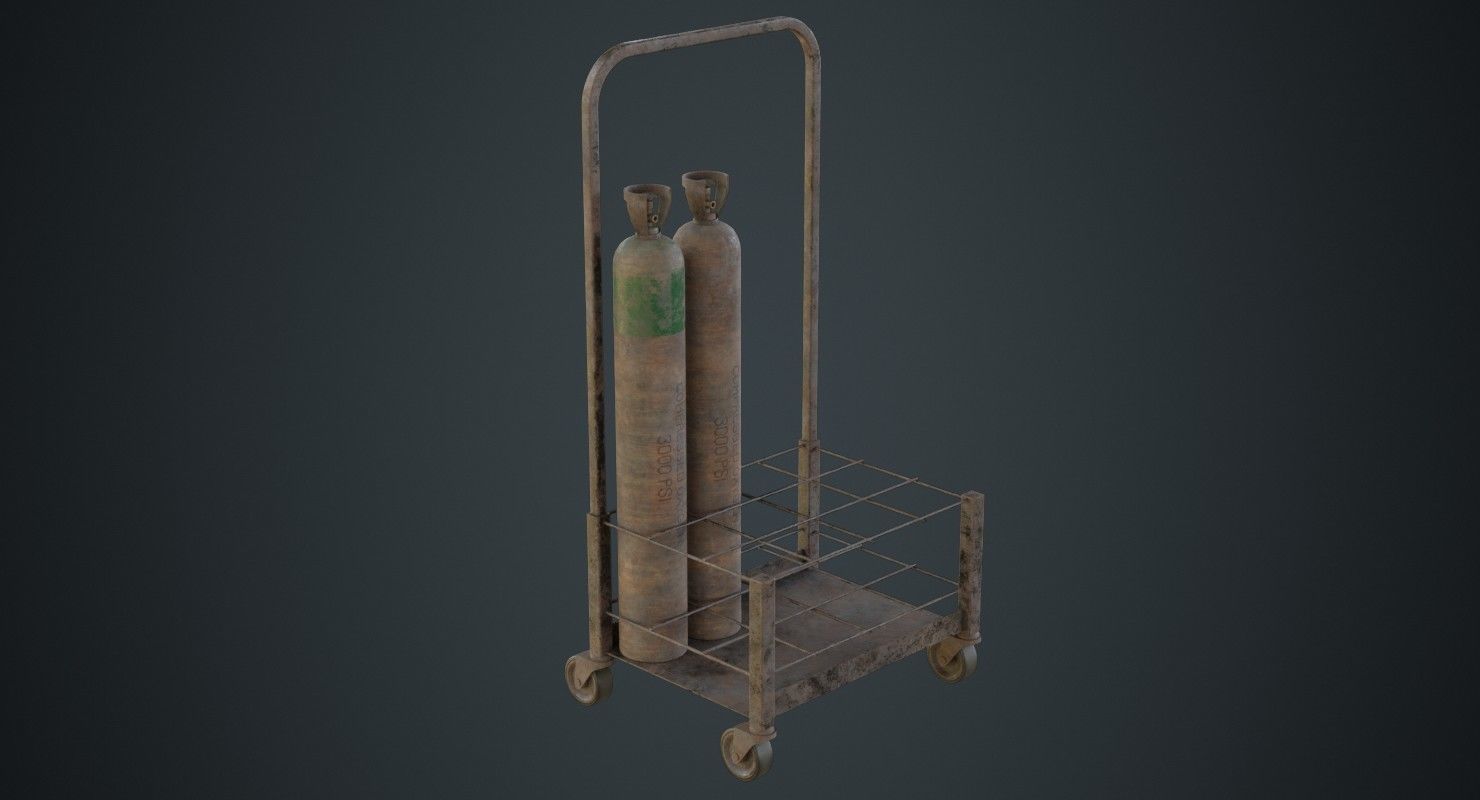 Gas Cylinder 3D Low-poly 3D model_1