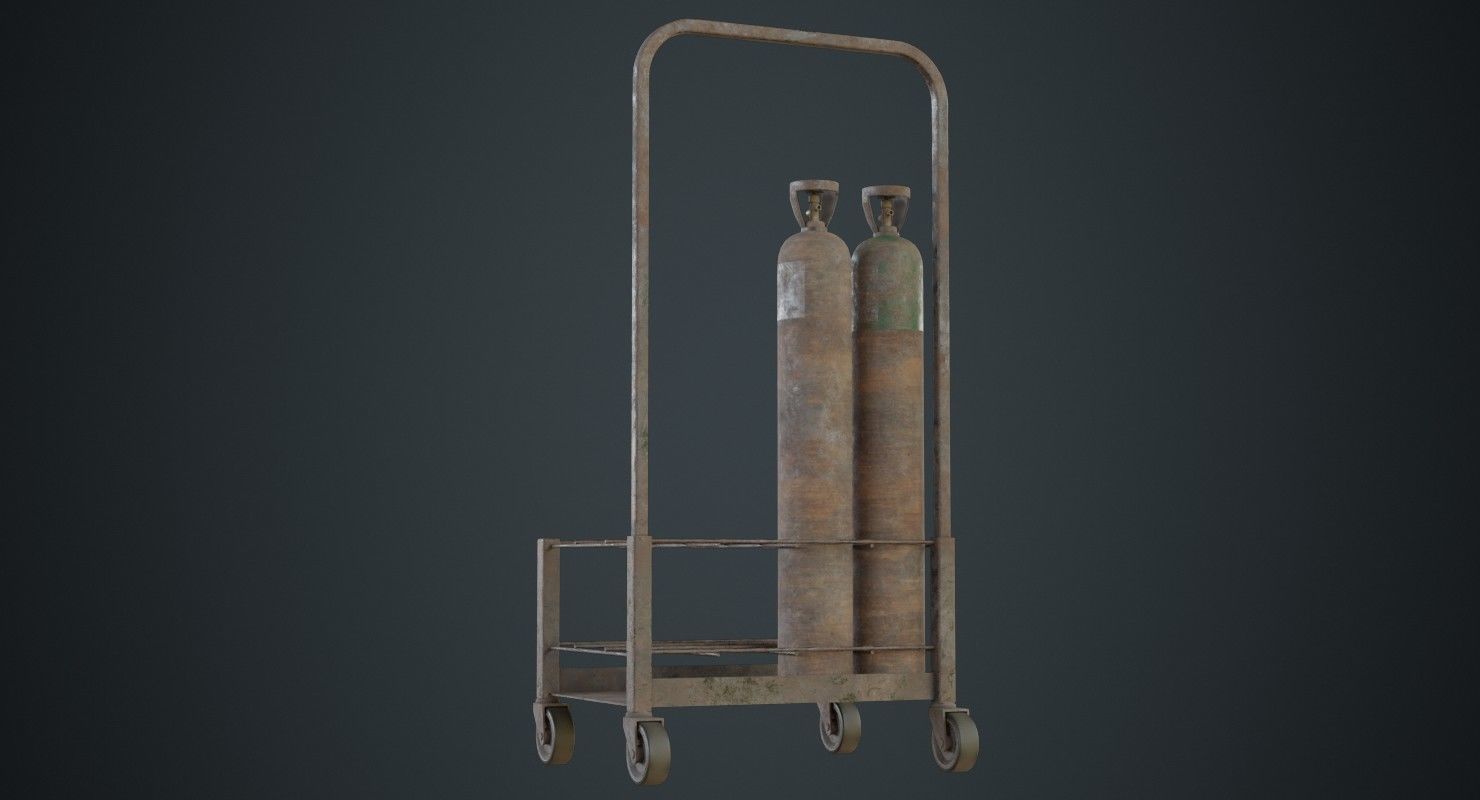 Gas Cylinder 3D Low-poly 3D model_3