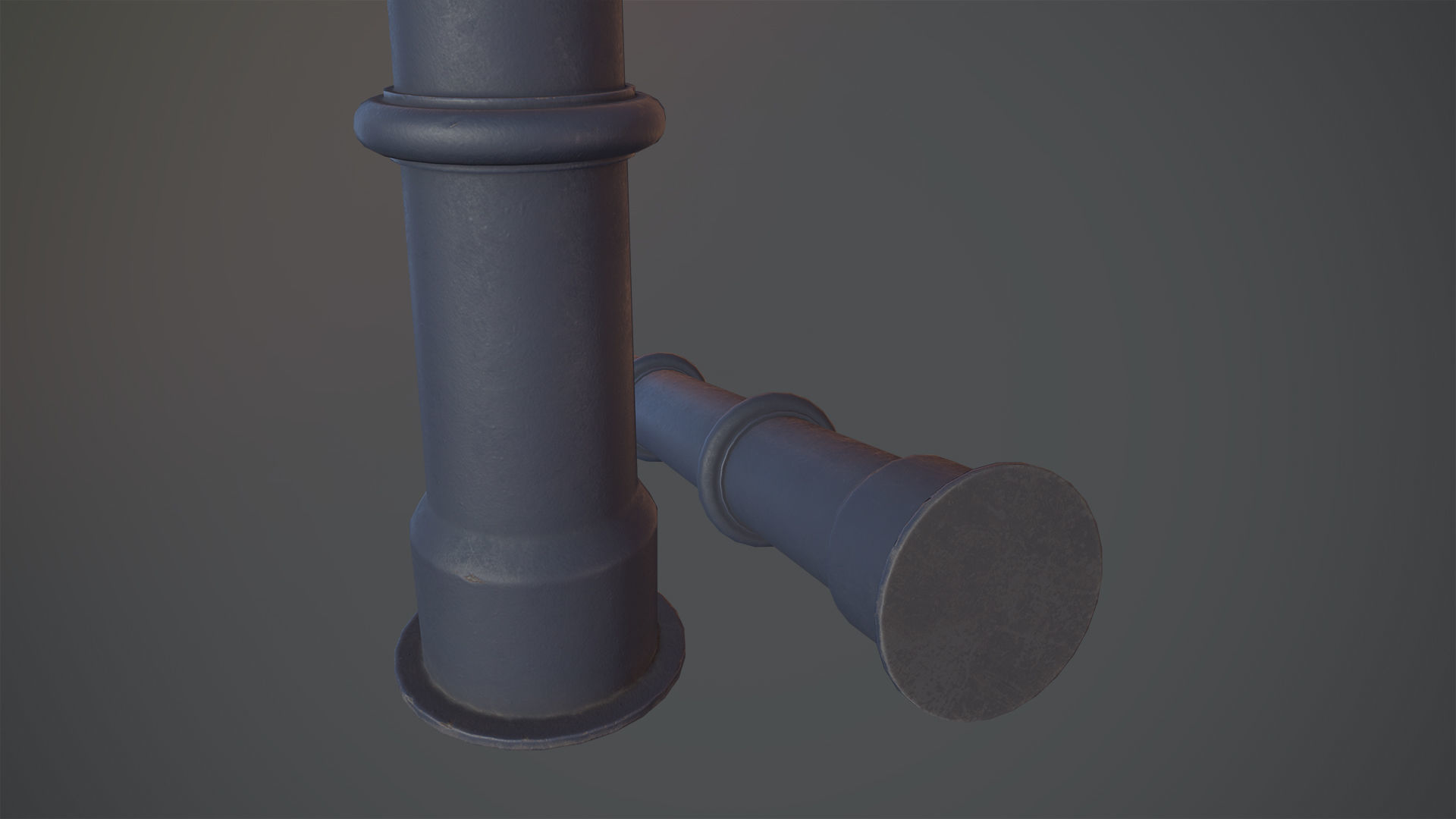 Barrier Bollard pack 5 Blue v1 Low-poly 3D model_9