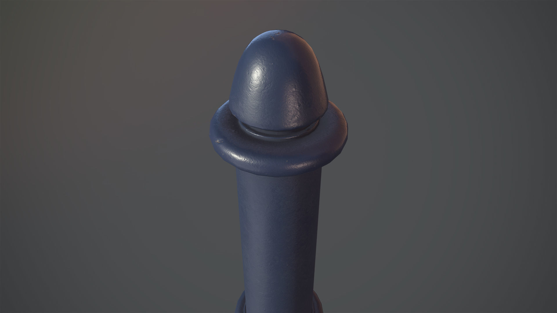 Barrier Bollard pack 5 Blue v1 Low-poly 3D model_5