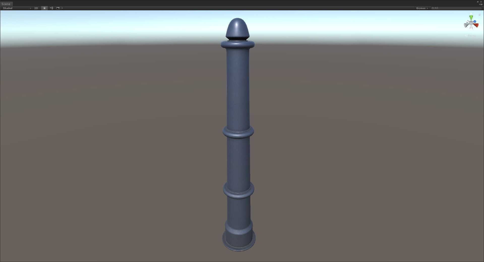 Barrier Bollard pack 5 Blue v1 Low-poly 3D model_20