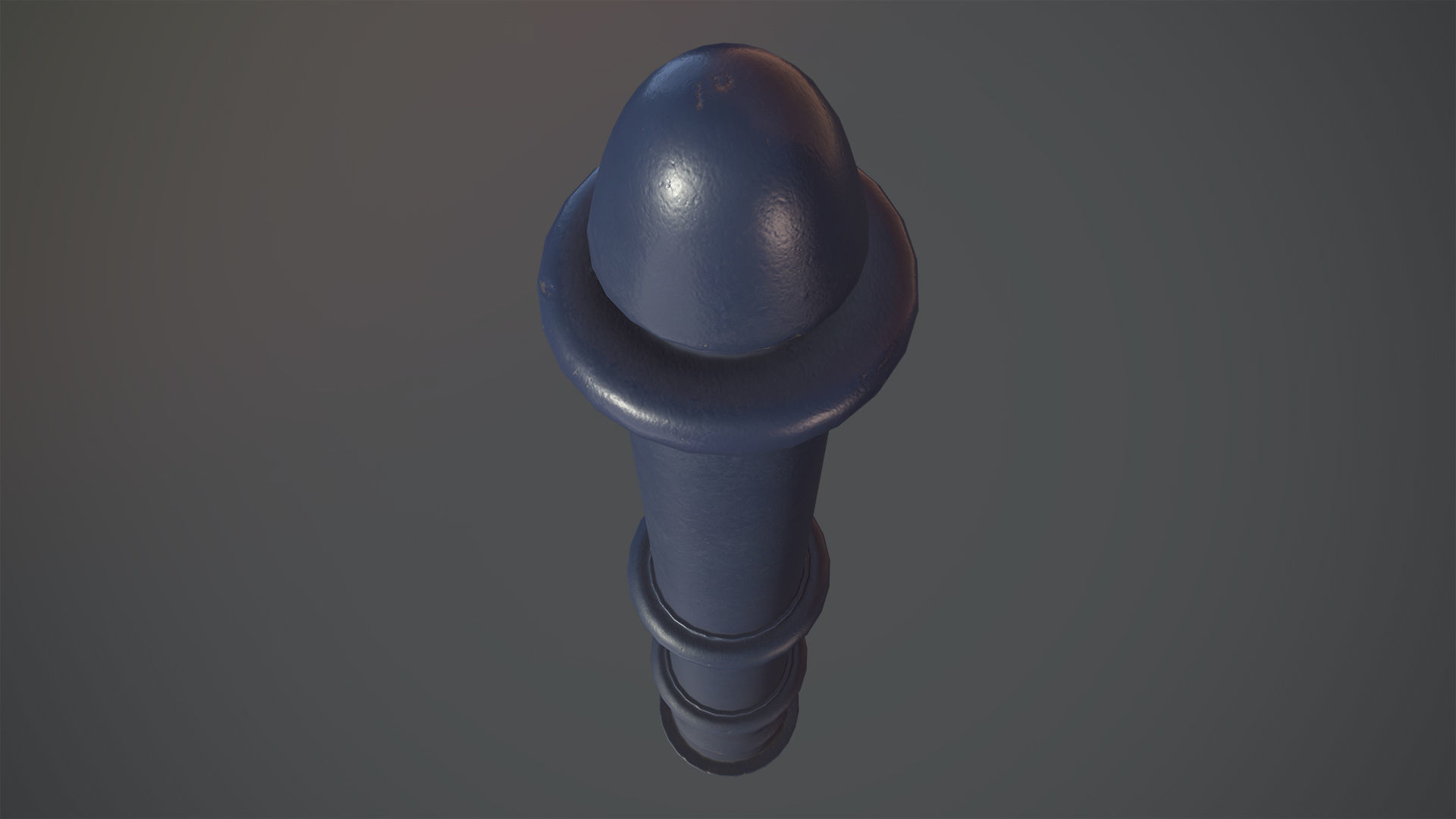 Barrier Bollard pack 5 Blue v1 Low-poly 3D model_8