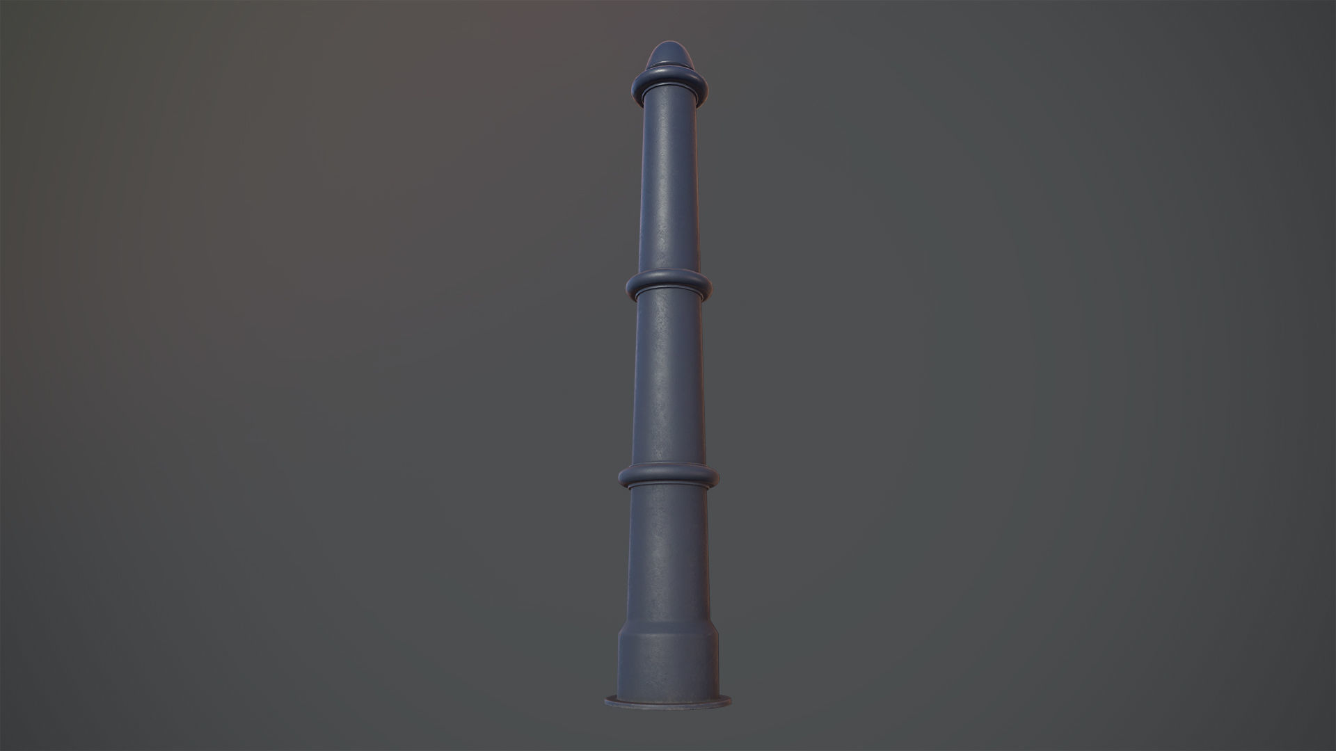 Barrier Bollard pack 5 Blue v1 Low-poly 3D model_4