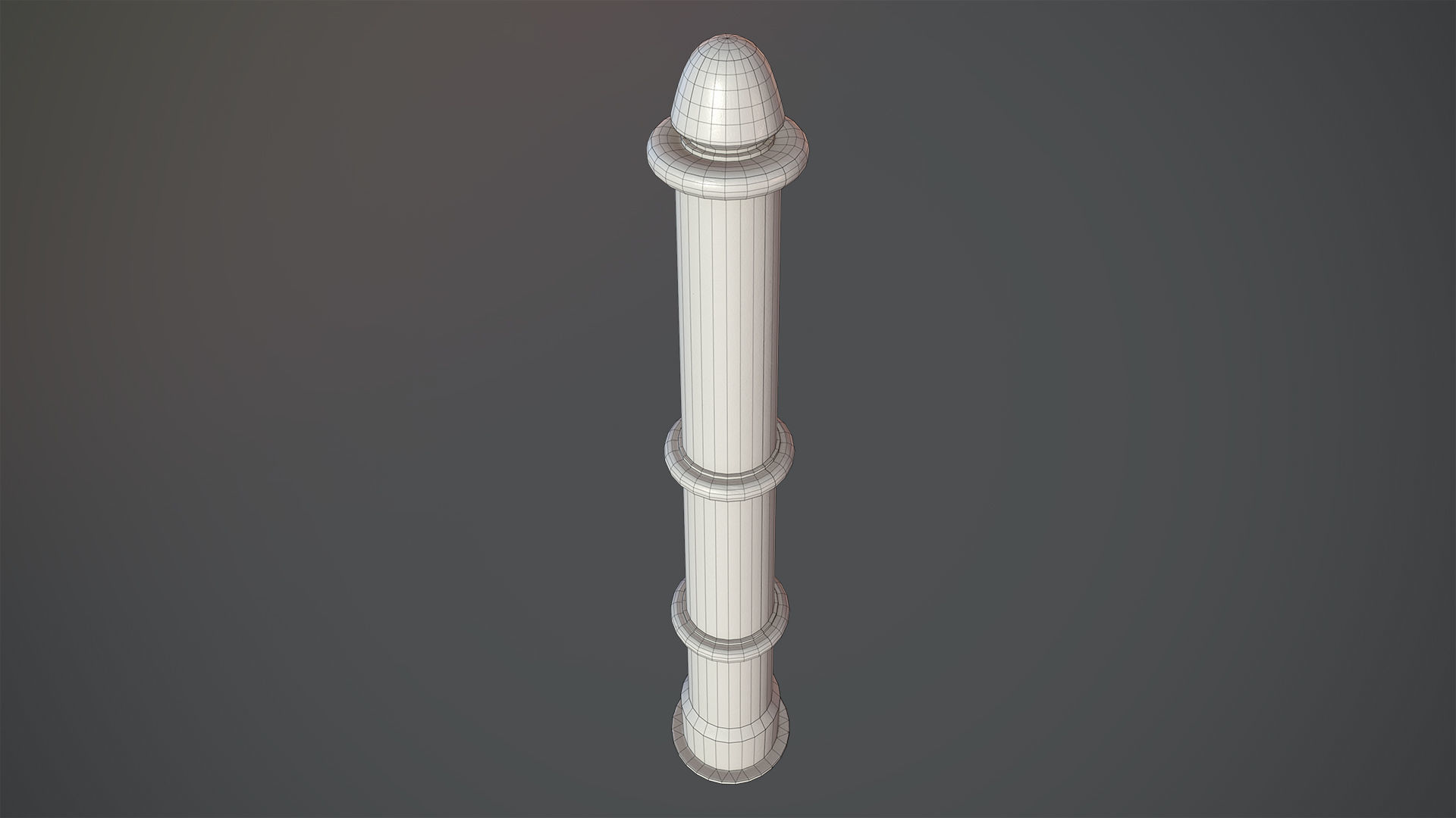 Barrier Bollard pack 5 Blue v1 Low-poly 3D model_13