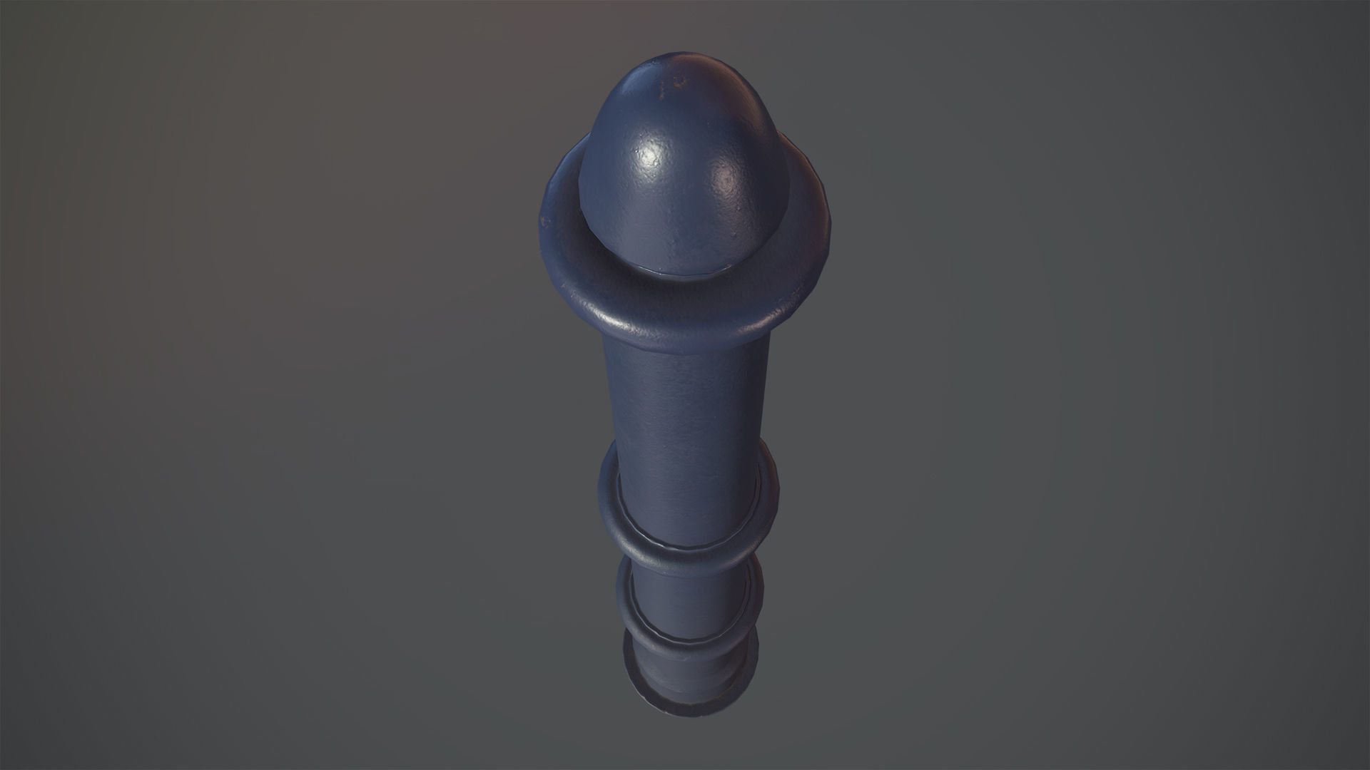 Barrier Bollard pack 5 Blue v1 Low-poly 3D model_3