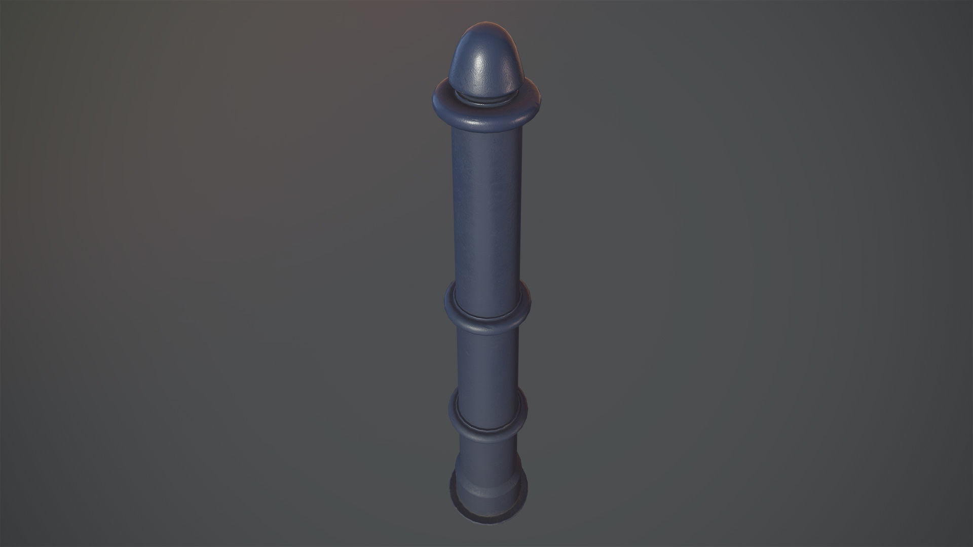 Barrier Bollard pack 5 Blue v1 Low-poly 3D model_2