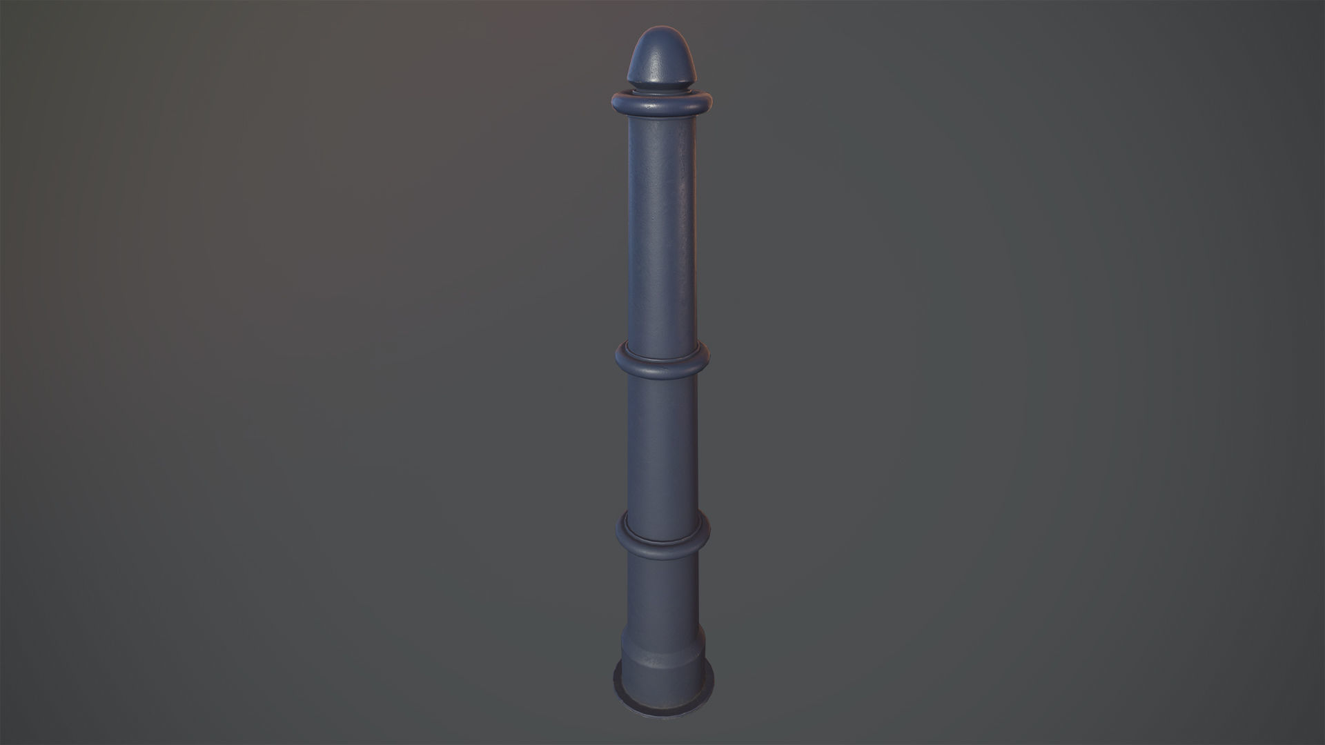 Barrier Bollard pack 5 Blue v1 Low-poly 3D model_1