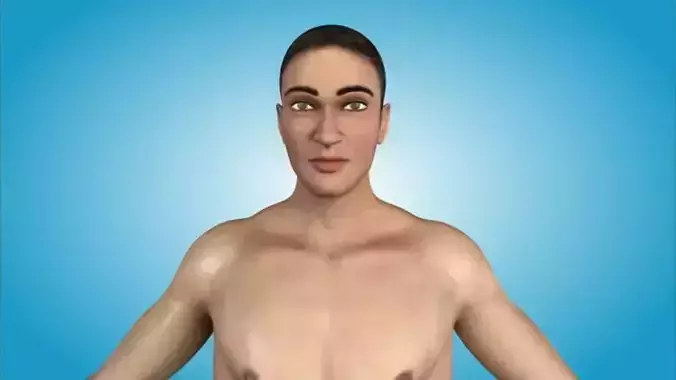 Character nude male Low-poly 3D model