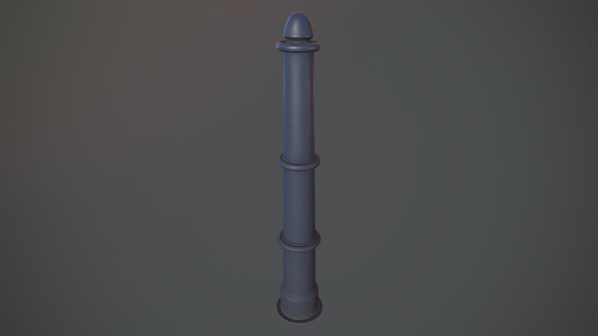 Barrier Bollard pack 5 Blue v2 Low-poly 3D model_1