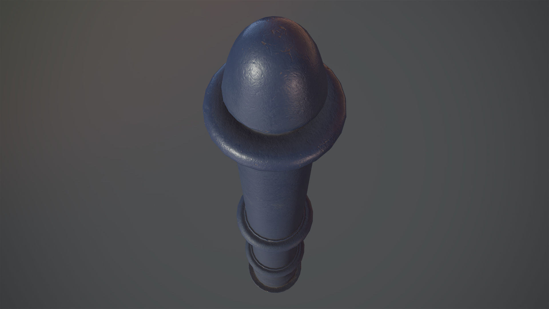 Barrier Bollard pack 5 Blue v2 Low-poly 3D model_8