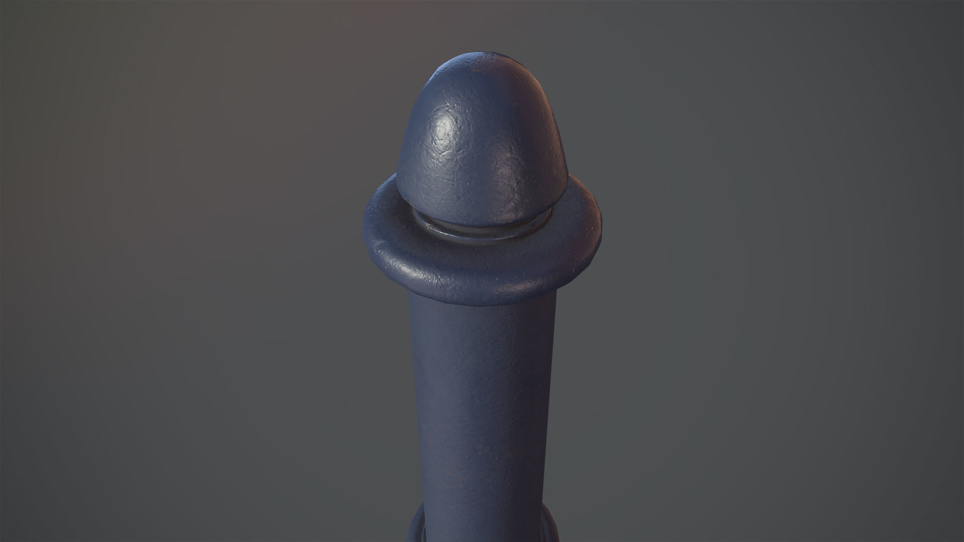 Barrier Bollard pack 5 Blue v2 Low-poly 3D model_5