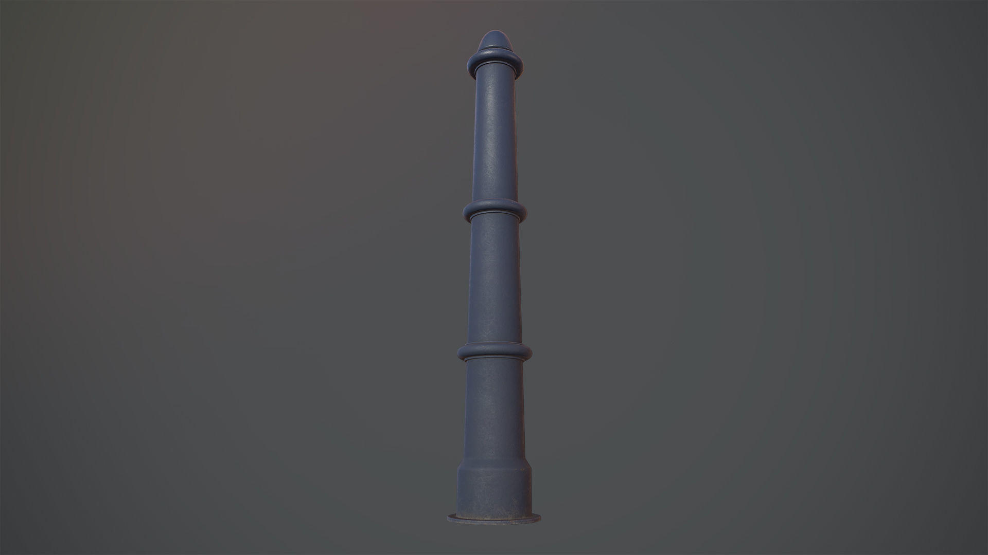 Barrier Bollard pack 5 Blue v2 Low-poly 3D model_4
