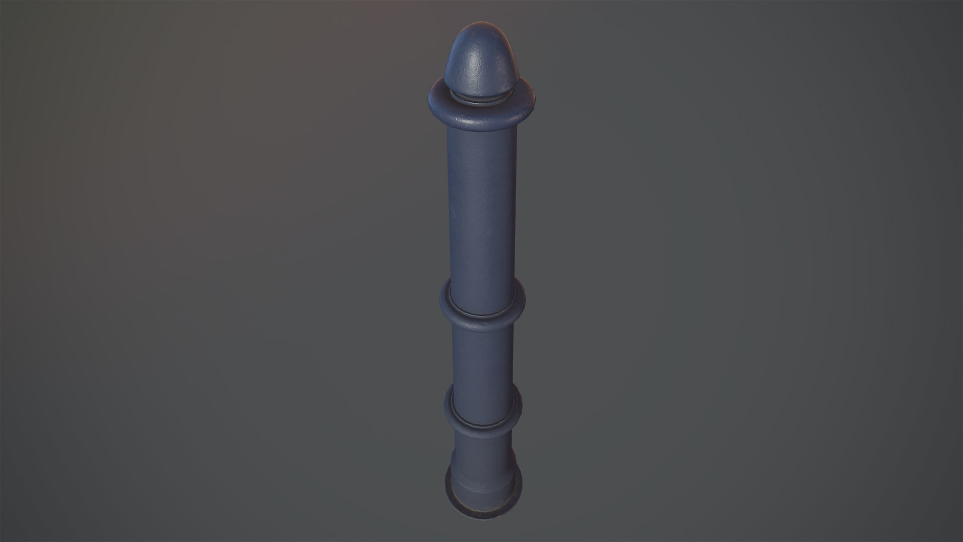 Barrier Bollard pack 5 Blue v2 Low-poly 3D model_2