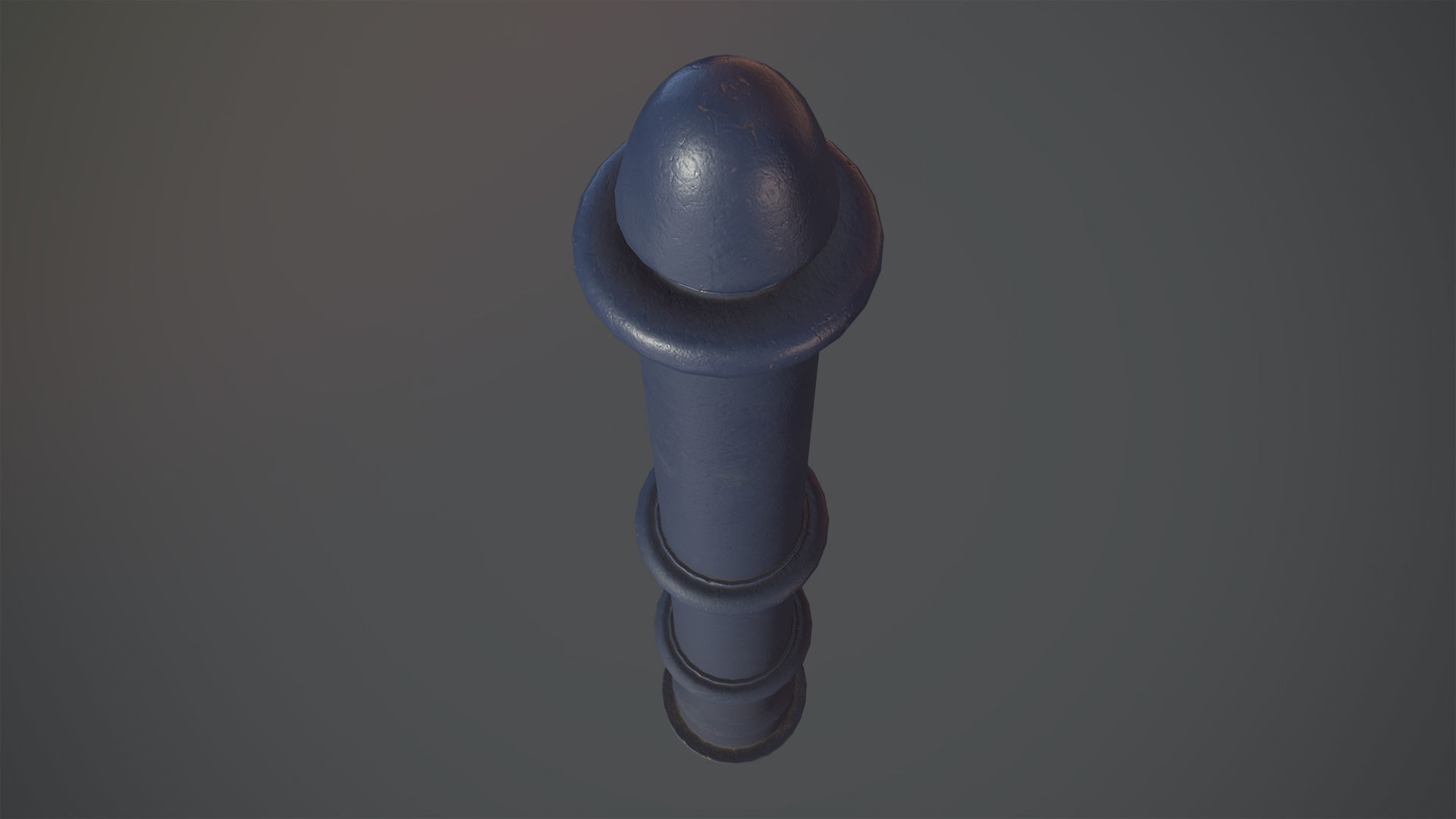 Barrier Bollard pack 5 Blue v2 Low-poly 3D model_3
