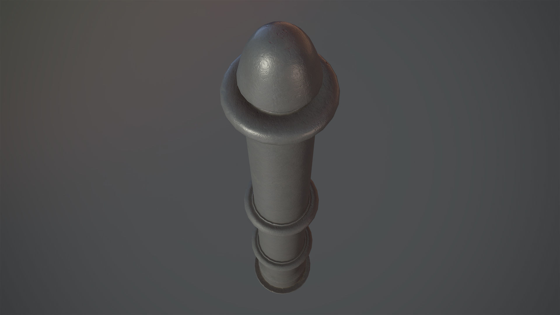 Barrier Bollard pack 5 Gray v2 Low-poly 3D model_3