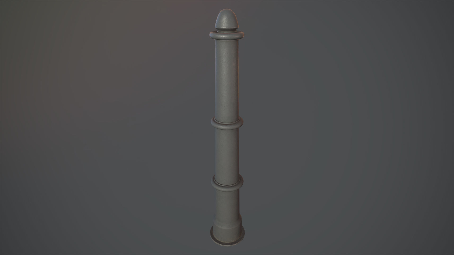Barrier Bollard pack 5 Gray v2 Low-poly 3D model_1