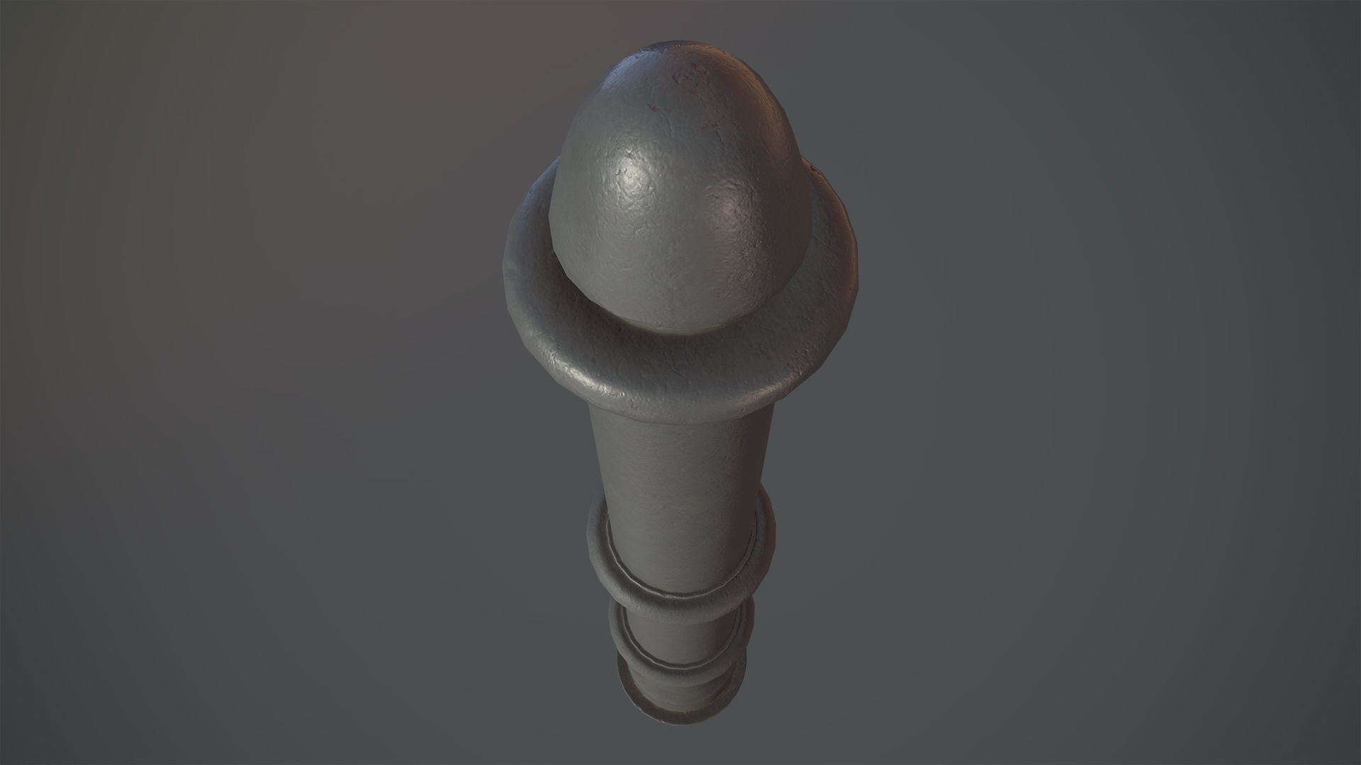 Barrier Bollard pack 5 Gray v2 Low-poly 3D model_8