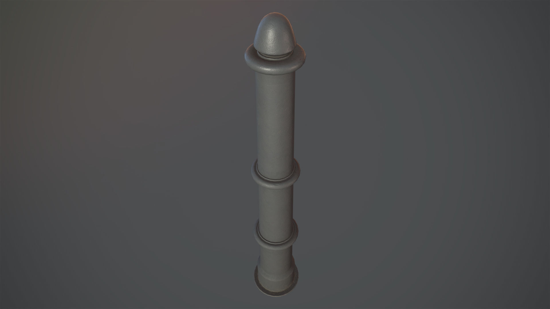 Barrier Bollard pack 5 Gray v2 Low-poly 3D model_2