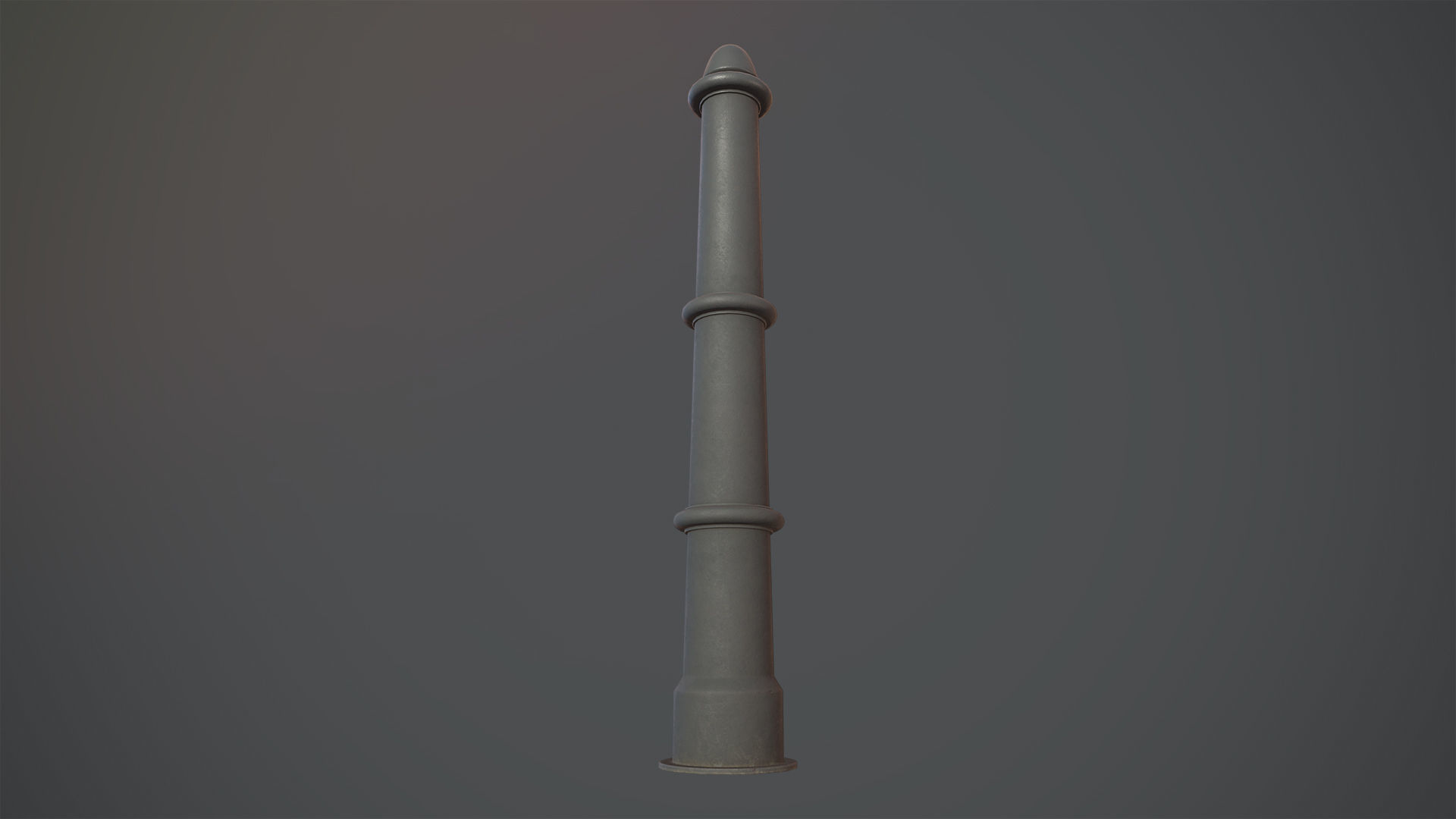 Barrier Bollard pack 5 Gray v2 Low-poly 3D model_4