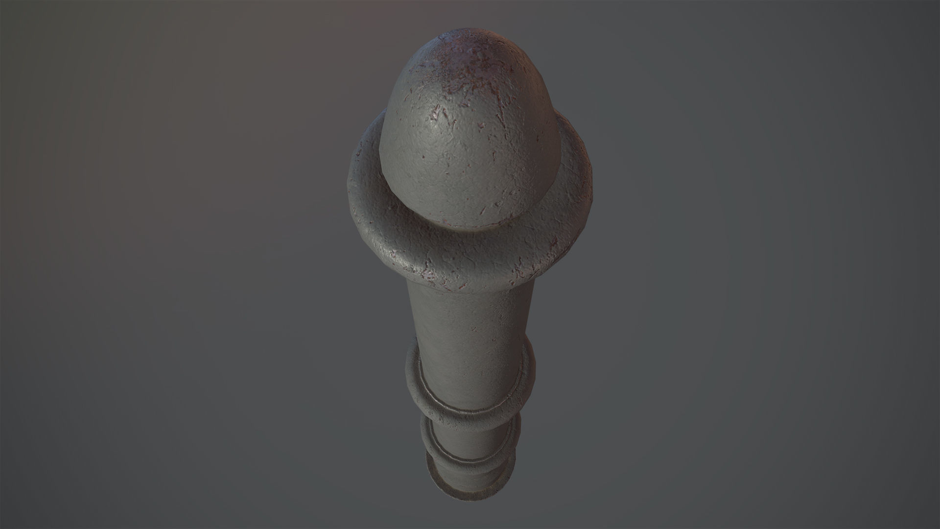 Barrier Bollard pack 5 Gray v3 Low-poly 3D model_8