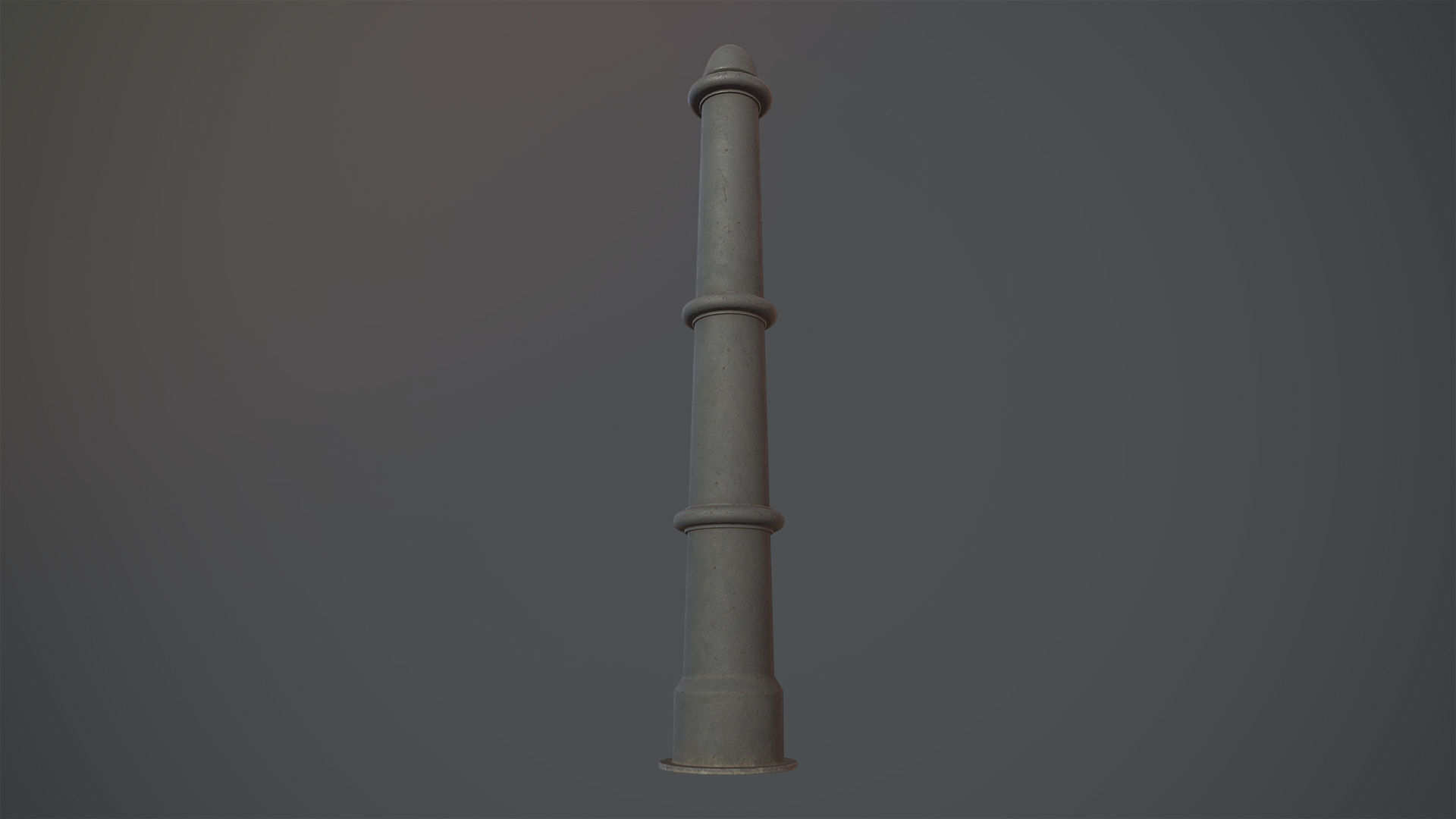 Barrier Bollard pack 5 Gray v3 Low-poly 3D model_4