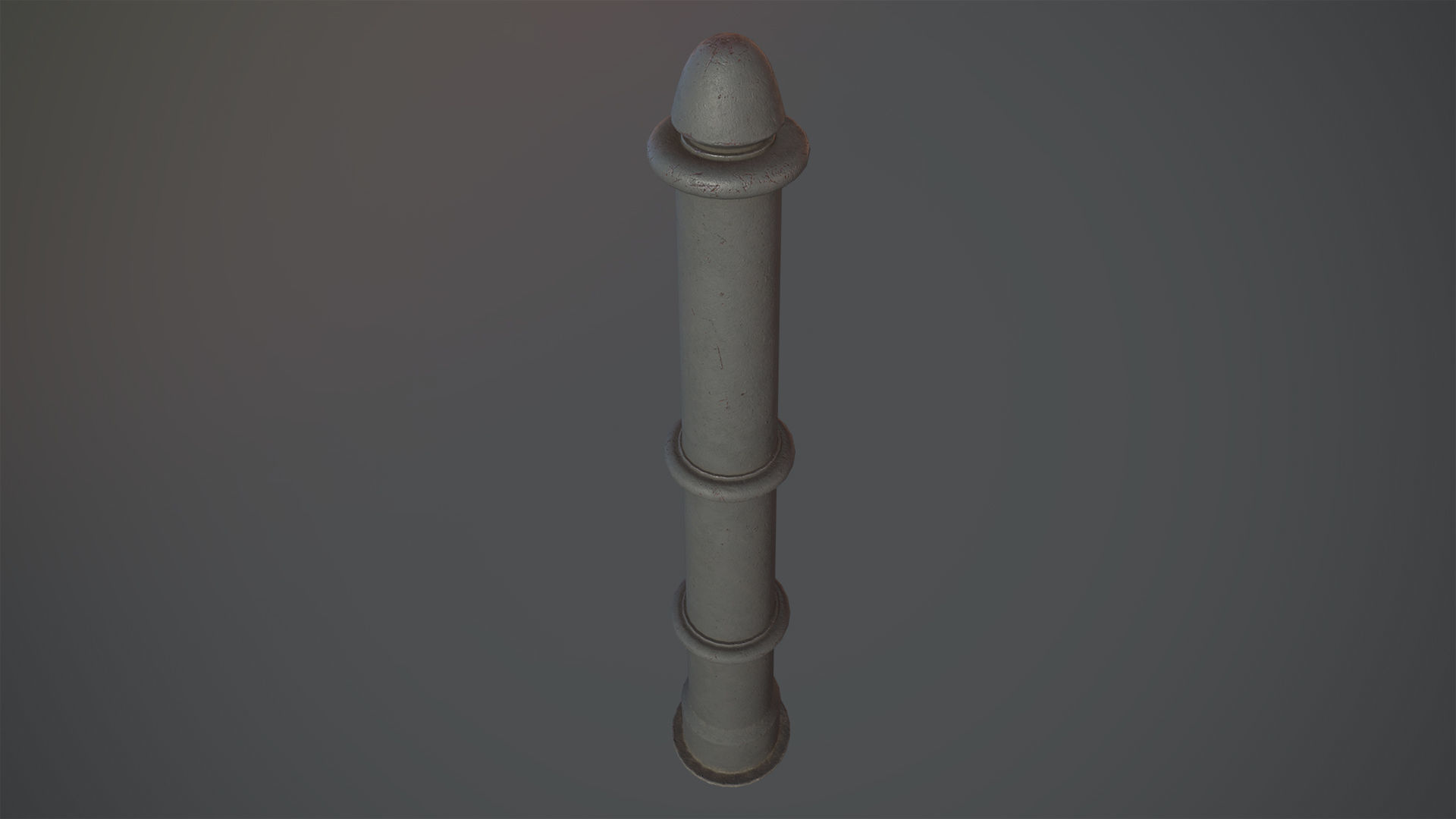 Barrier Bollard pack 5 Gray v3 Low-poly 3D model_2