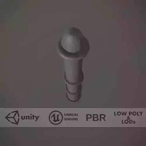 Barrier Bollard pack 5 Gray v3 Low-poly 3D model