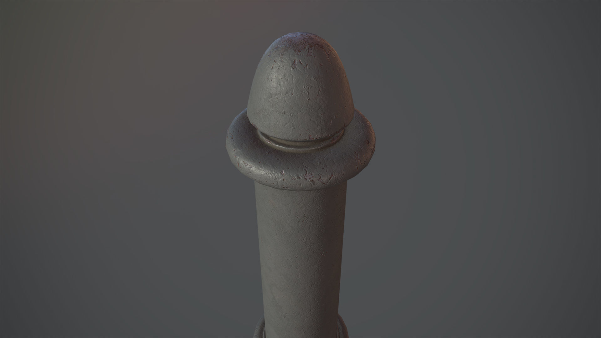 Barrier Bollard pack 5 Gray v3 Low-poly 3D model_5