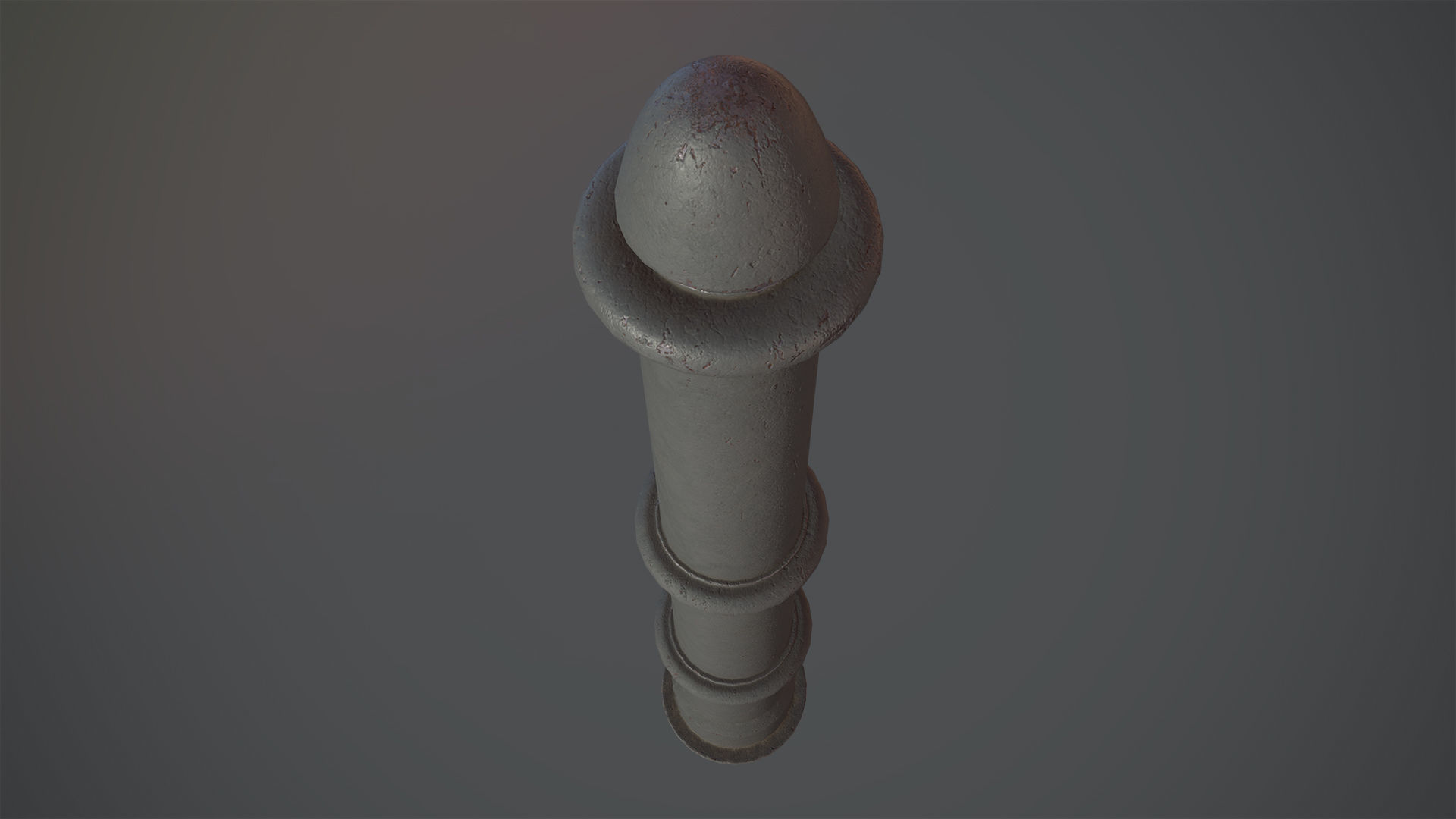 Barrier Bollard pack 5 Gray v3 Low-poly 3D model_3