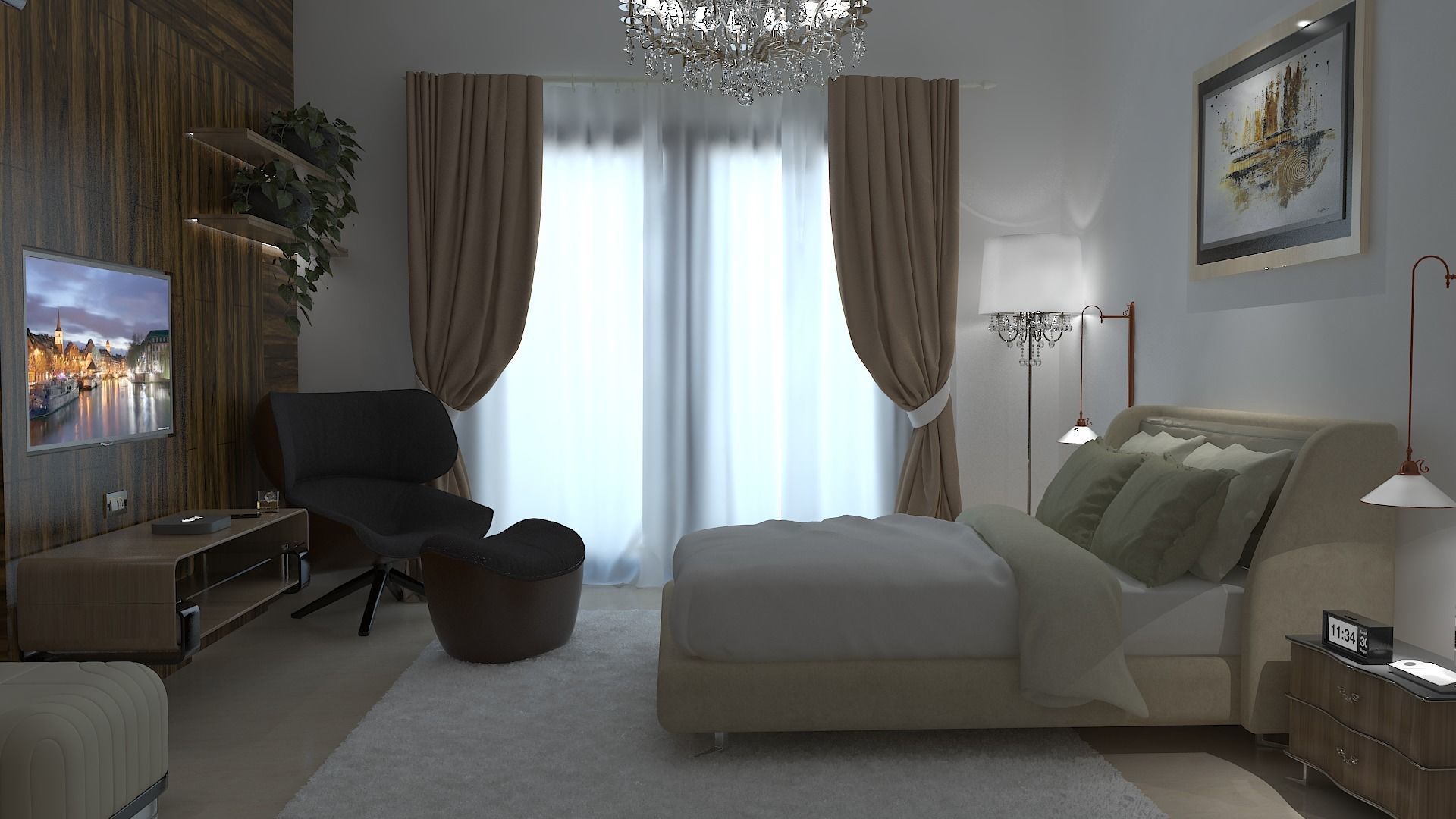 HOTEL ROOM DESIGN LUXRY 3D print model_4