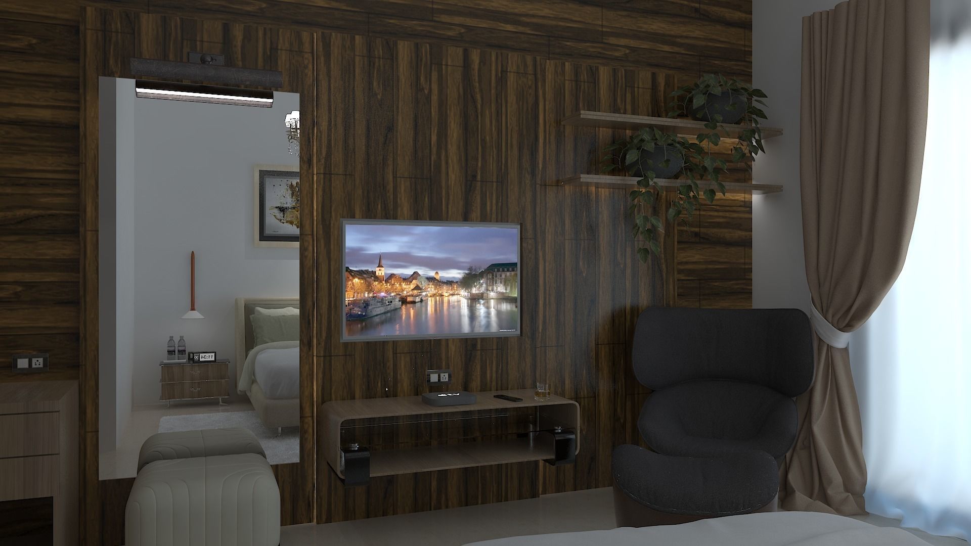 HOTEL ROOM DESIGN LUXRY 3D print model_2