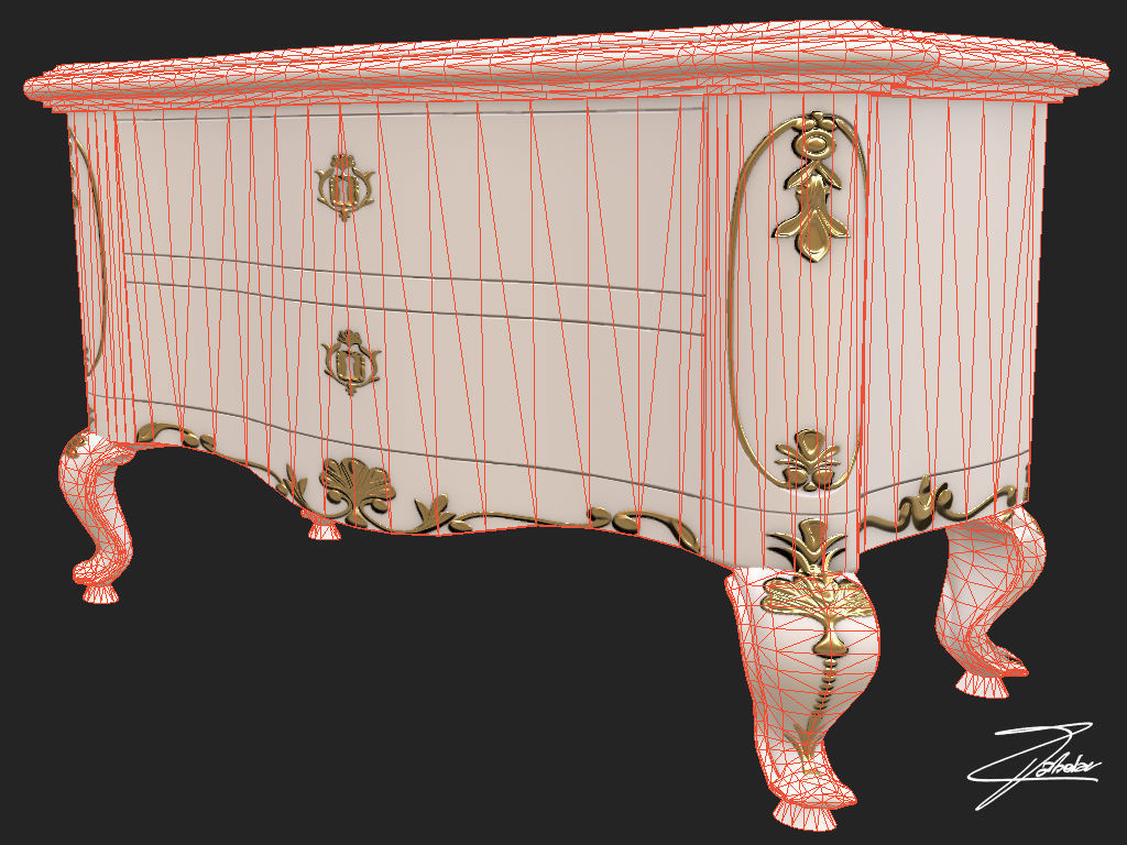 Drawer 14 VR ready Low-poly 3D model_7