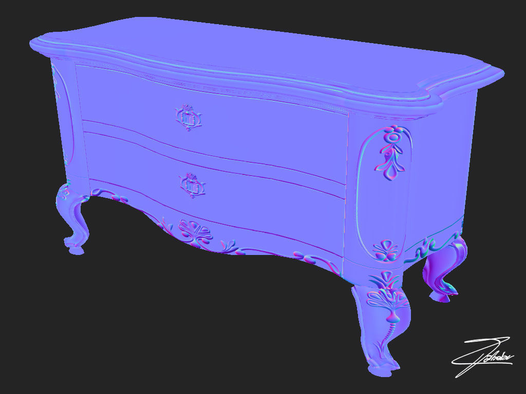 Drawer 14 VR ready Low-poly 3D model_8