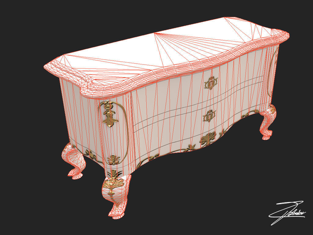 Drawer 14 VR ready Low-poly 3D model_6