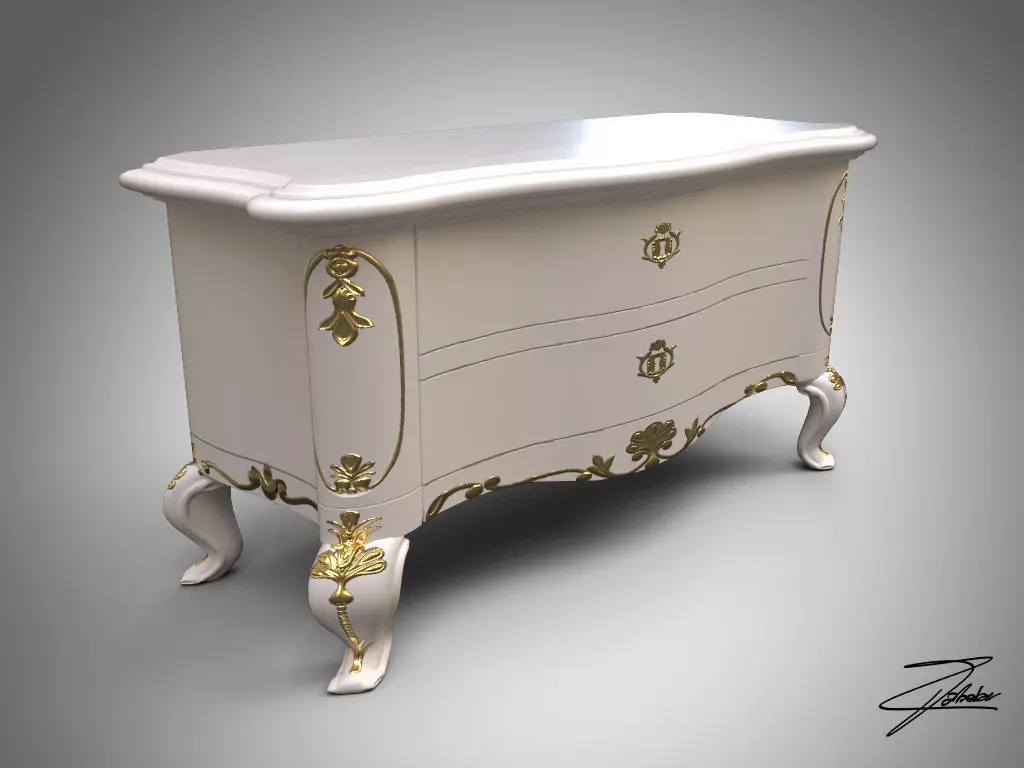 Drawer 14 VR ready Low-poly 3D model_0