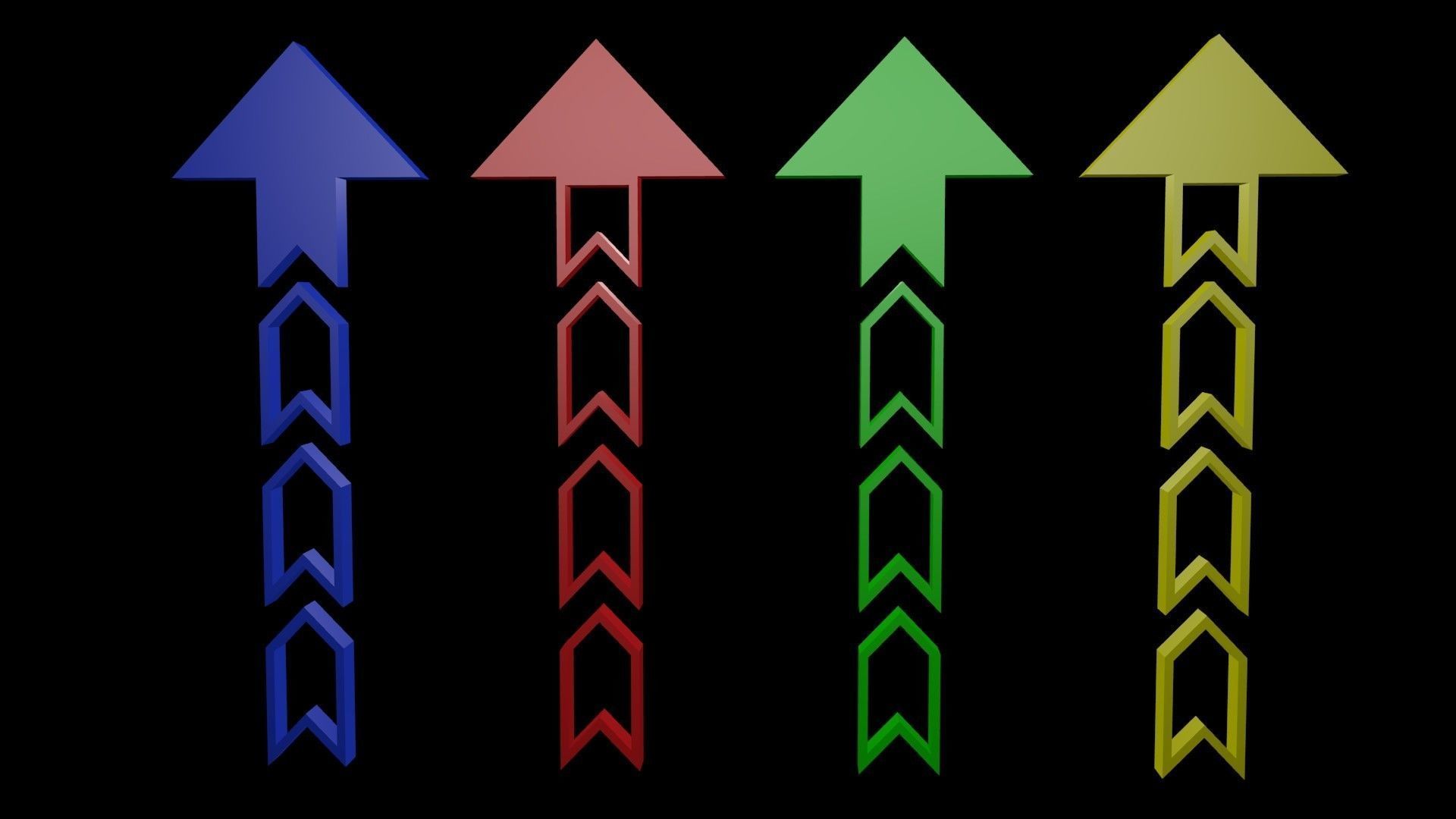 Low poly arrow 30 Low-poly 3D model_5