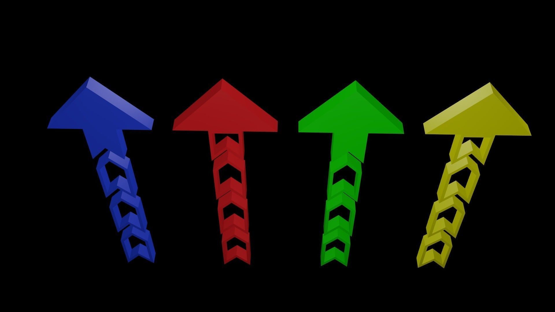 Low poly arrow 30 Low-poly 3D model_4