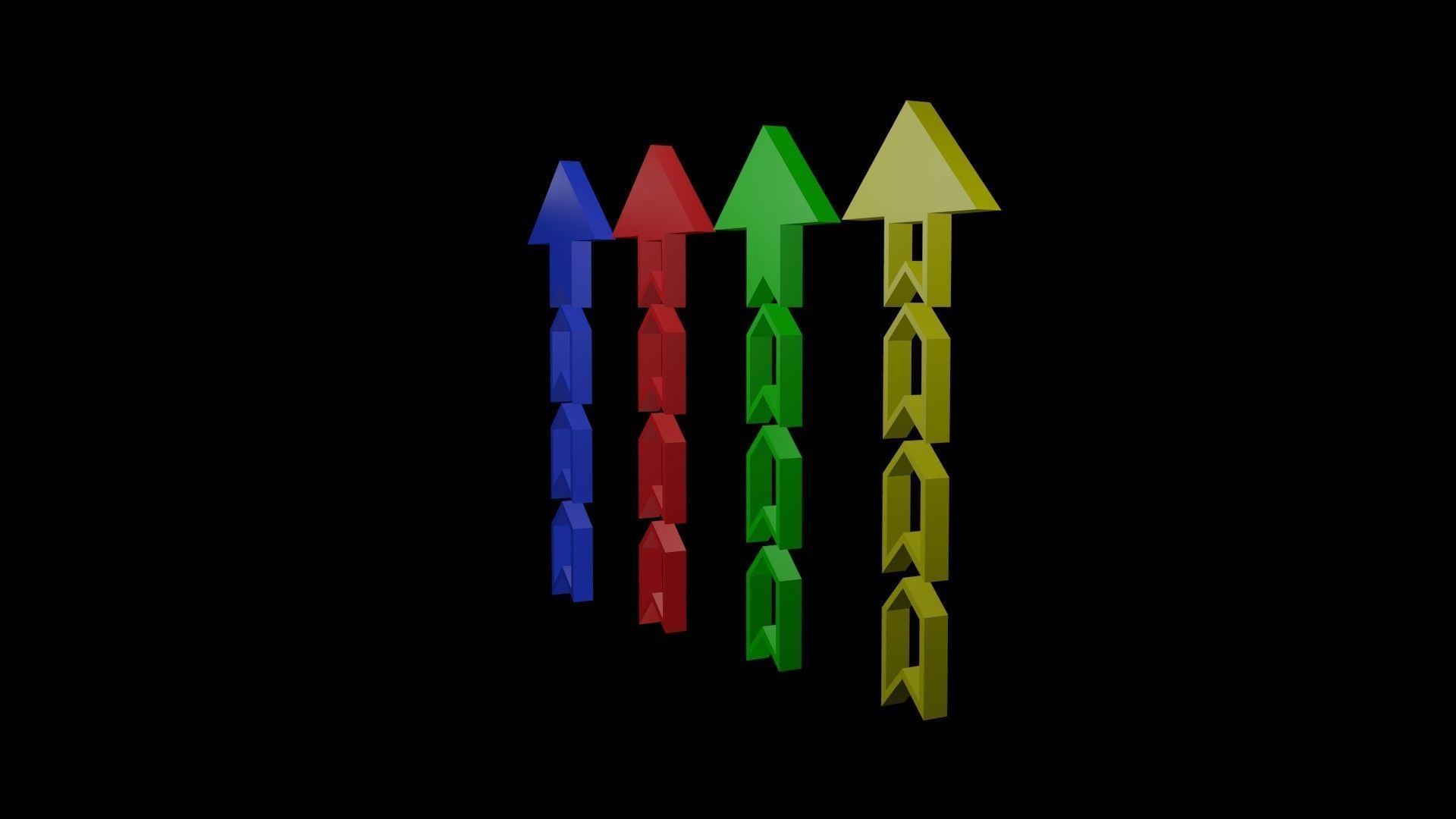 Low poly arrow 30 Low-poly 3D model_9