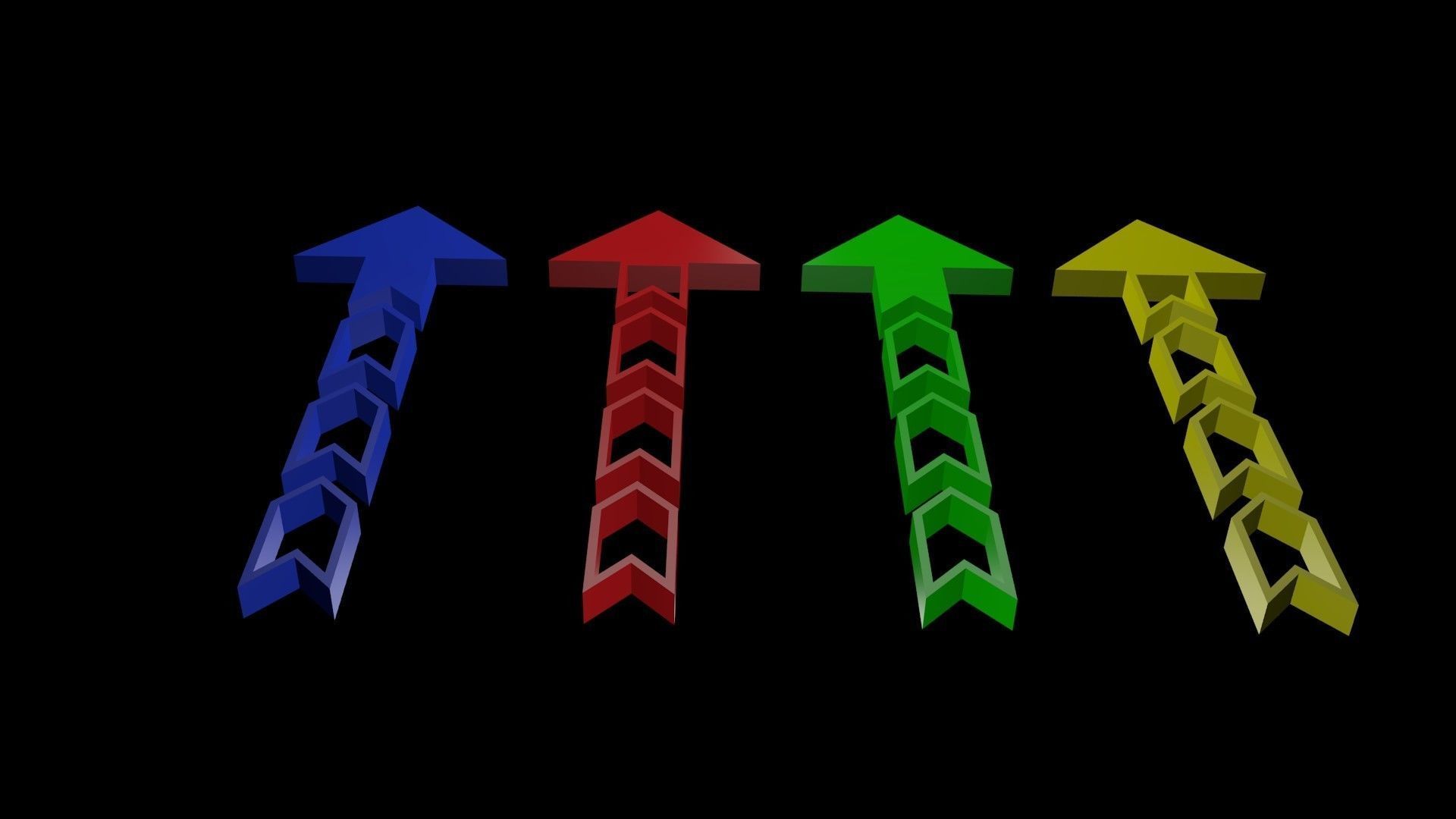 Low poly arrow 30 Low-poly 3D model_1