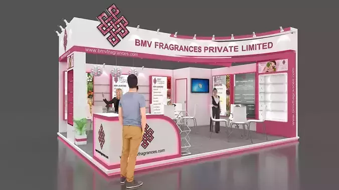 2 side open stall design  3D model