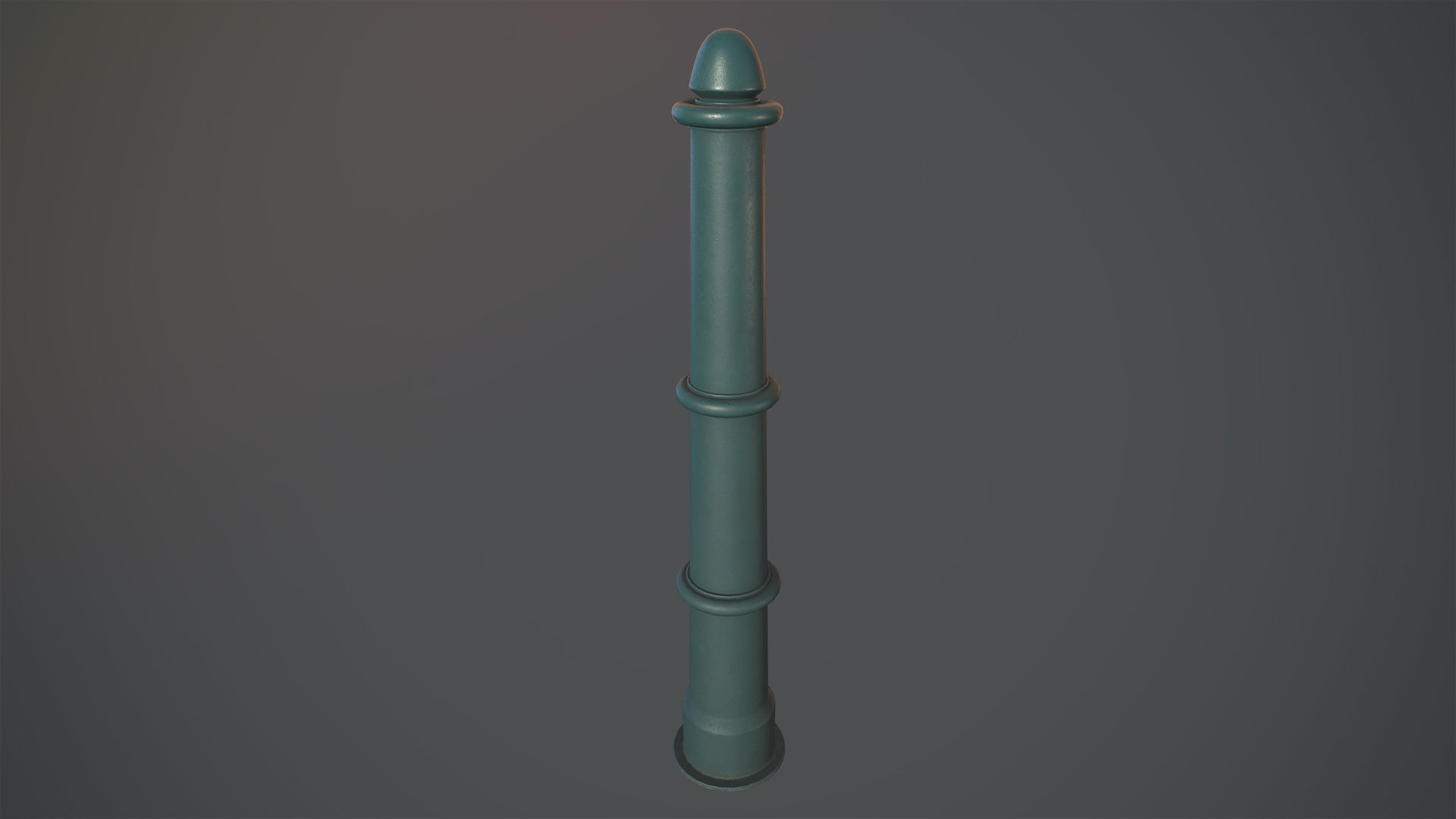 Barrier Bollard pack 5 Green v1 Low-poly 3D model_1
