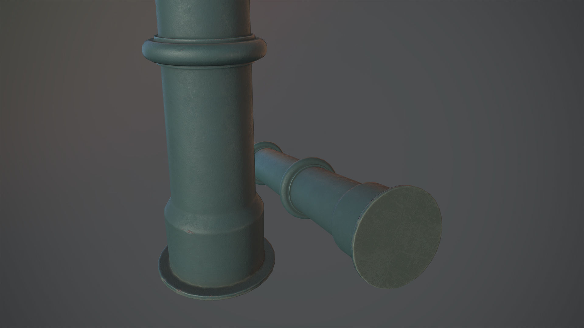 Barrier Bollard pack 5 Green v1 Low-poly 3D model_9
