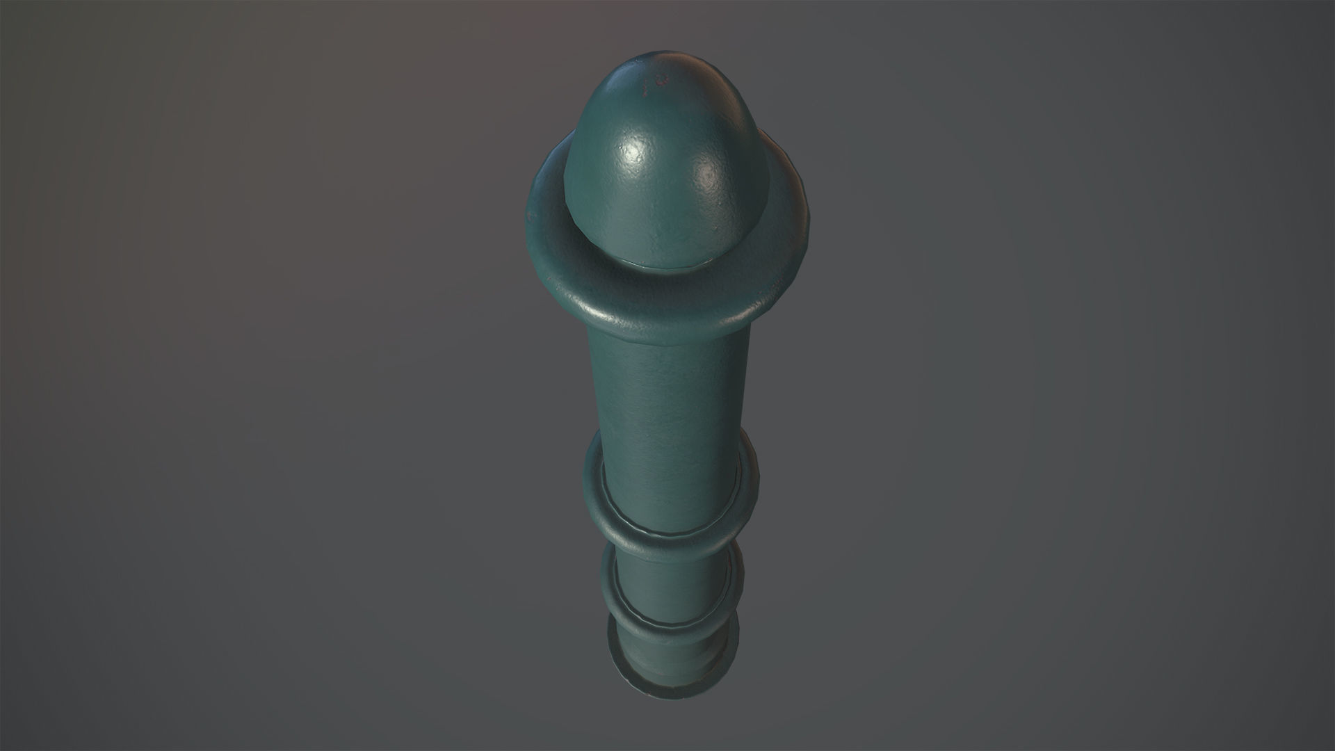 Barrier Bollard pack 5 Green v1 Low-poly 3D model_3