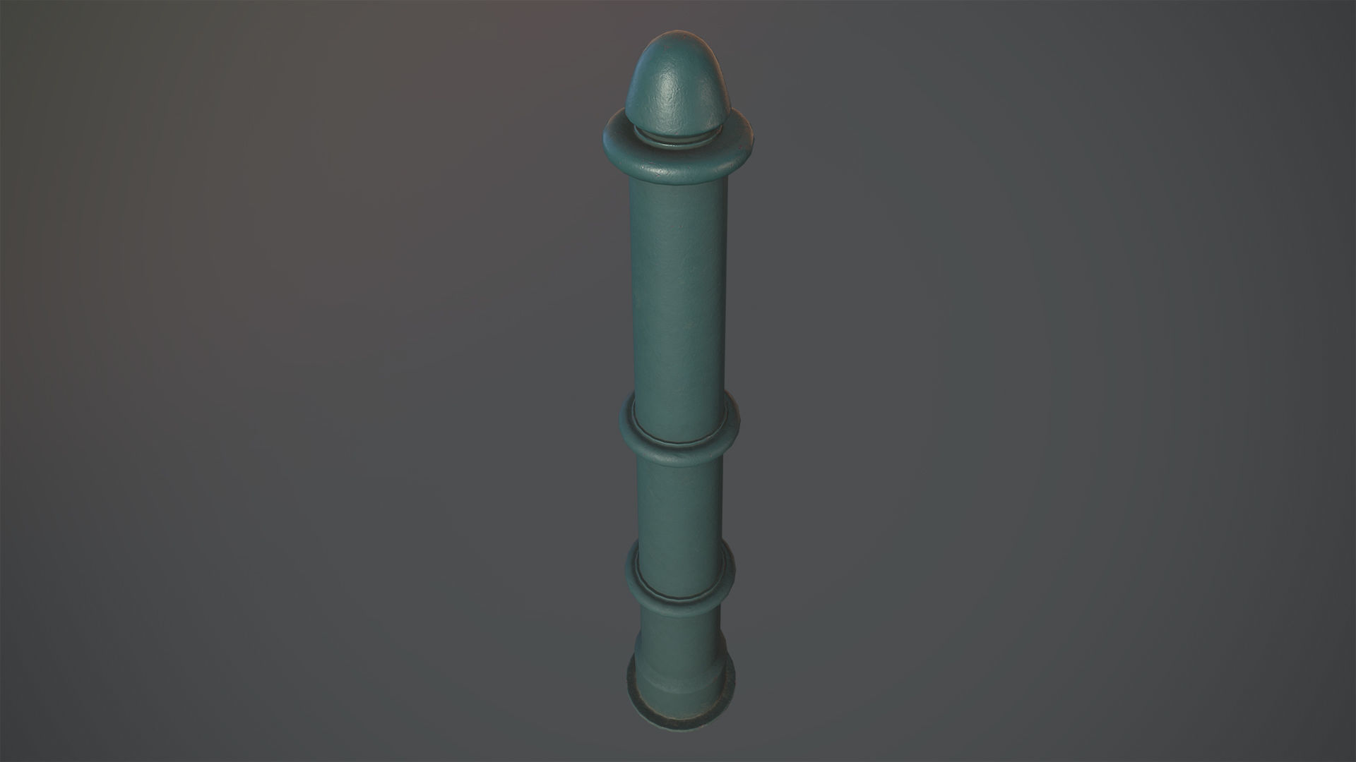 Barrier Bollard pack 5 Green v2 Low-poly 3D model_2