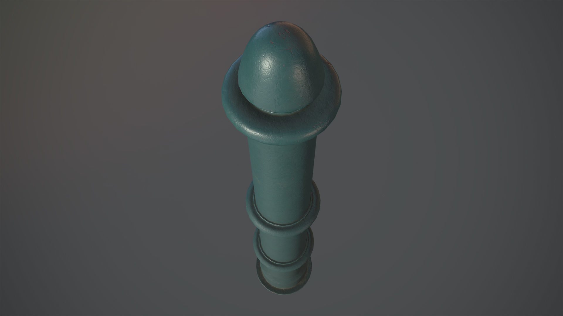 Barrier Bollard pack 5 Green v2 Low-poly 3D model_3